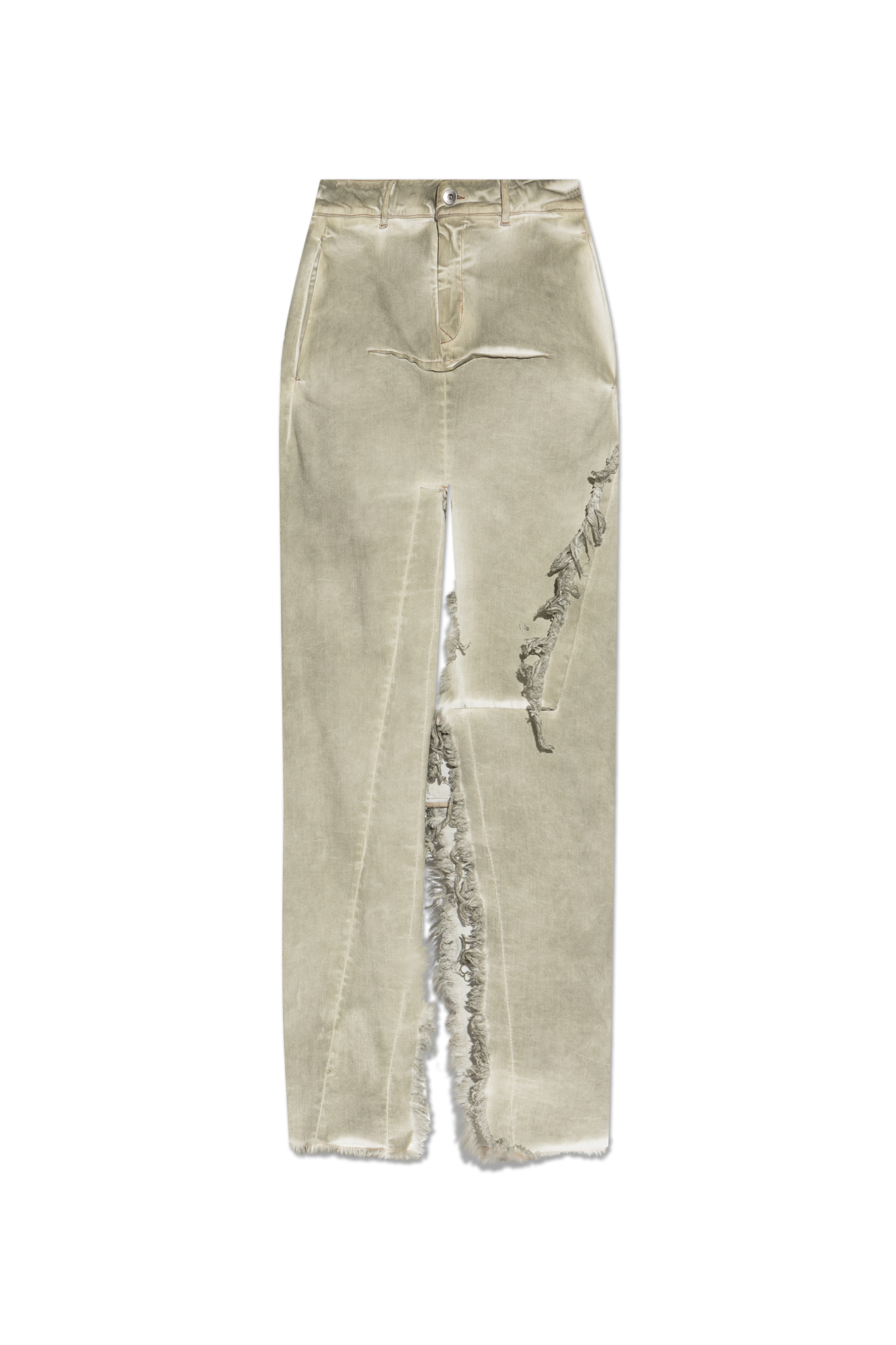 Rick Owens DRKSHDW Jeansowa Spódnica Z Rozcięciem, Kobiety, Zielony