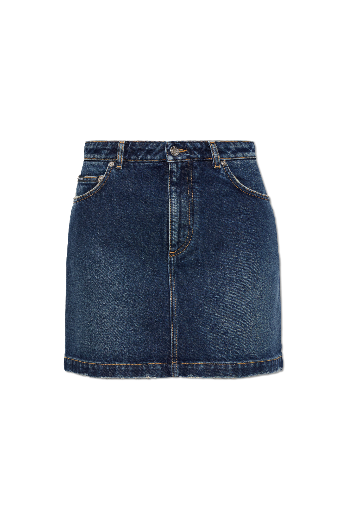 Dolce & Gabbana Jeansowa Spódnica Z Efektem `vintage`, Kobiety, Granatowy