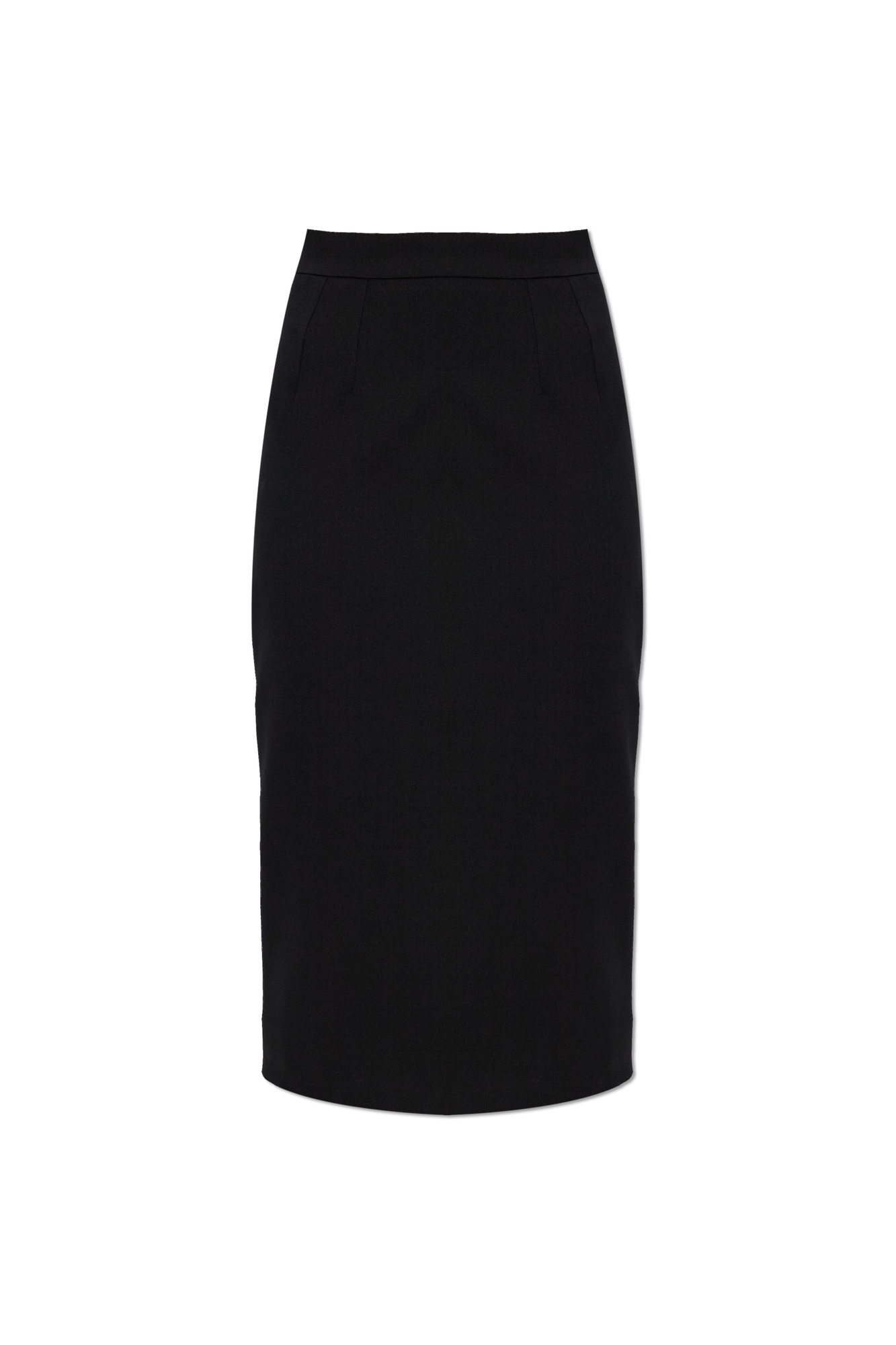 Dolce & Gabbana Wełniana Spódnica Z Rozcięciem Z Tyłu, Kobiety, Czarny