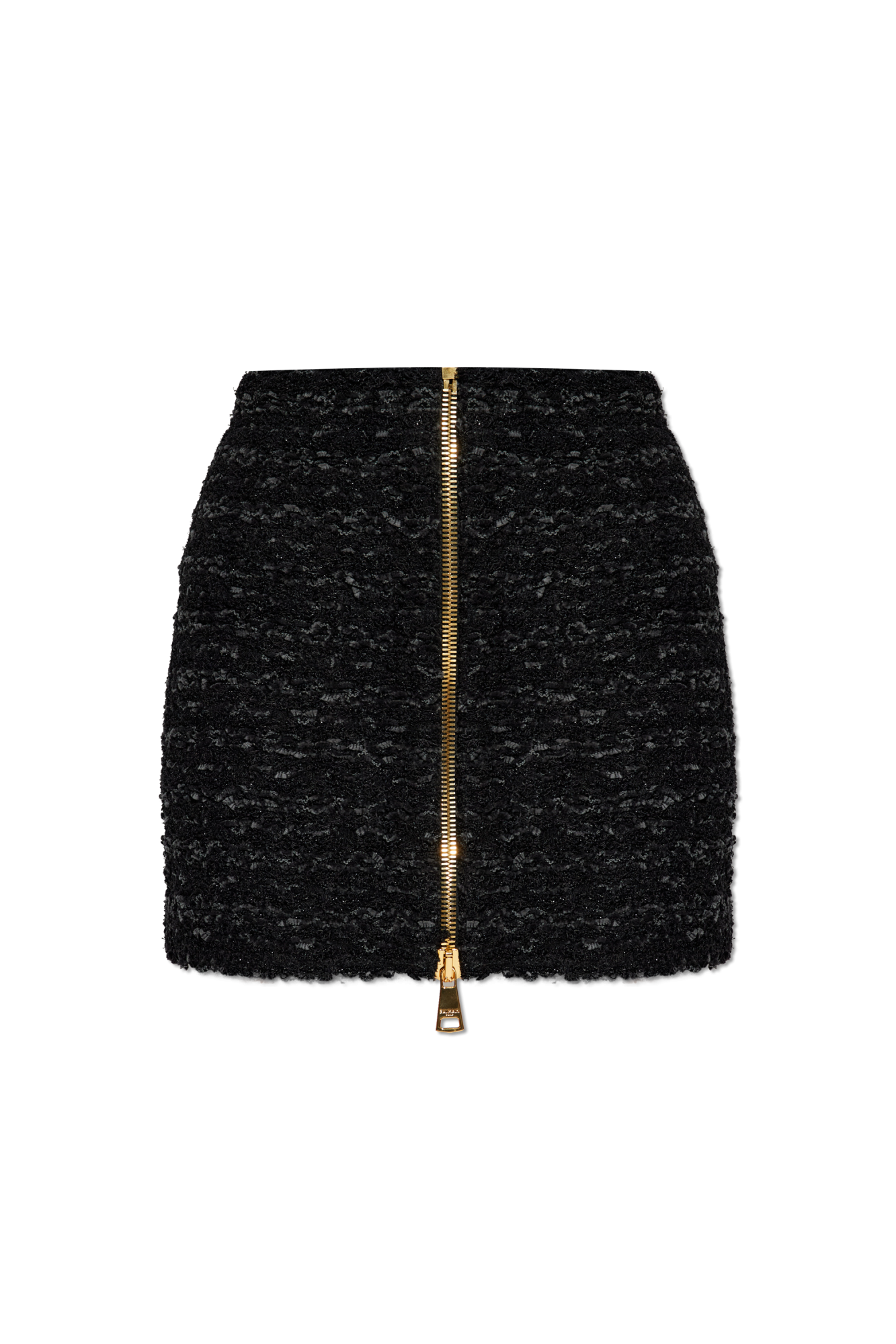 Balmain Krótka Tweedowa Spódnica, Kobiety, Czarny