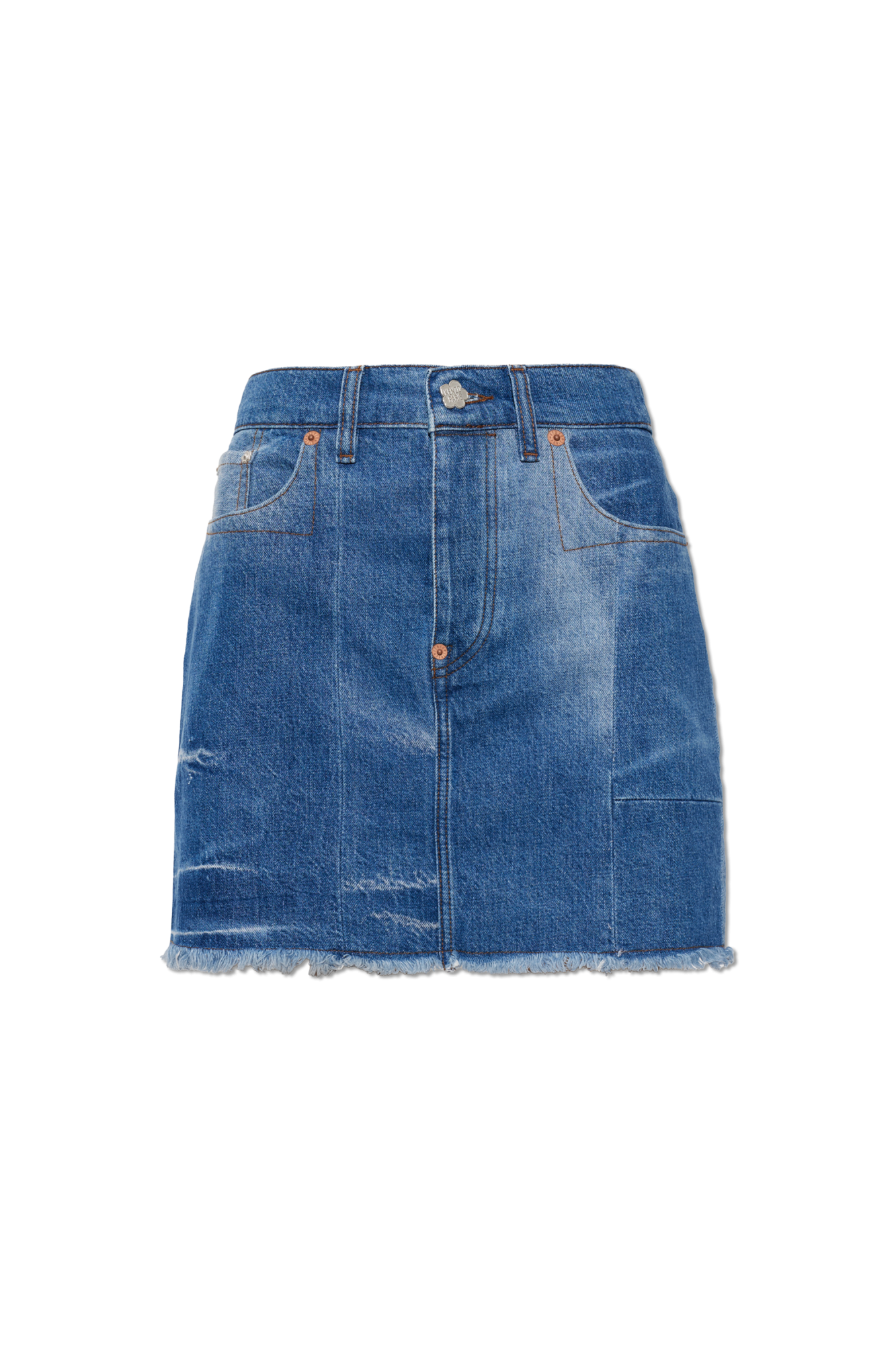 Kenzo Jeansowa Spódnica Z Efektem `vintage`, Kobiety, Niebieski