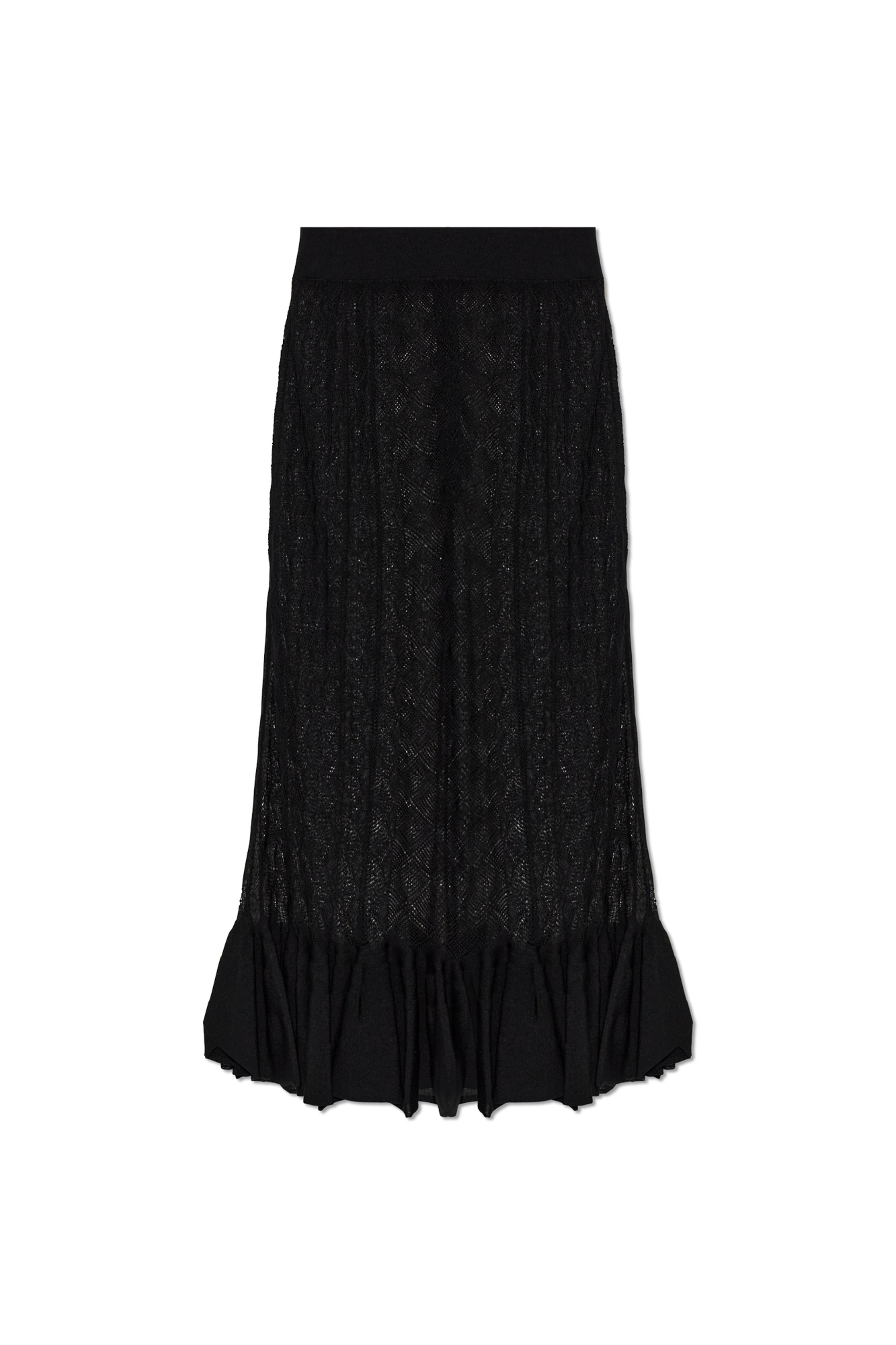 Dolce & Gabbana Transparentna Spódnica Z Falbaną, Kobiety, Czarny