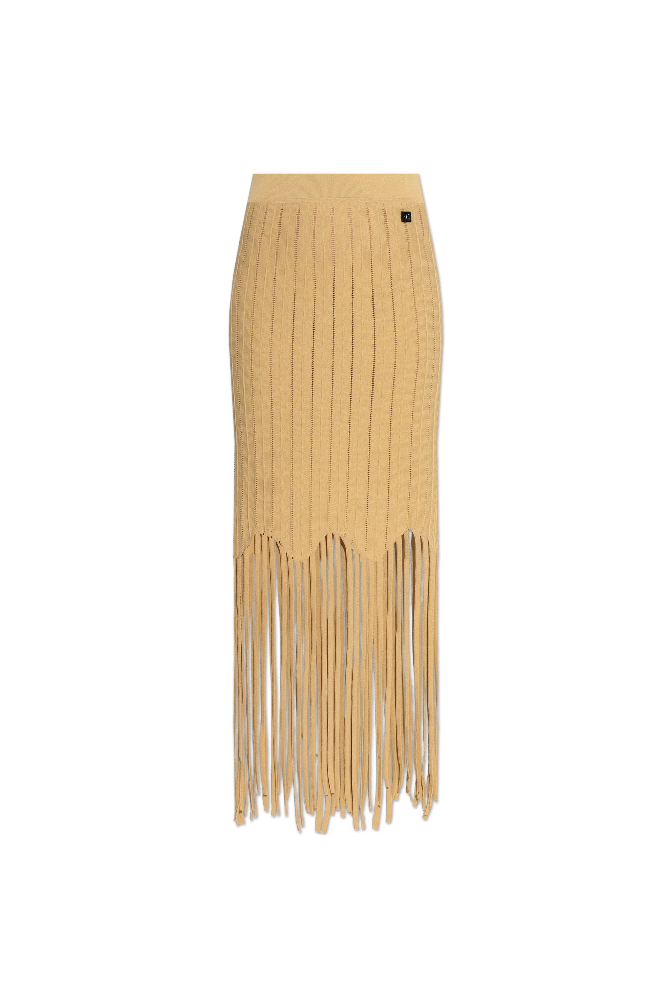 Balmain Spódnica Z Dekoracyjnym Splotem, Kobiety, Beżowy