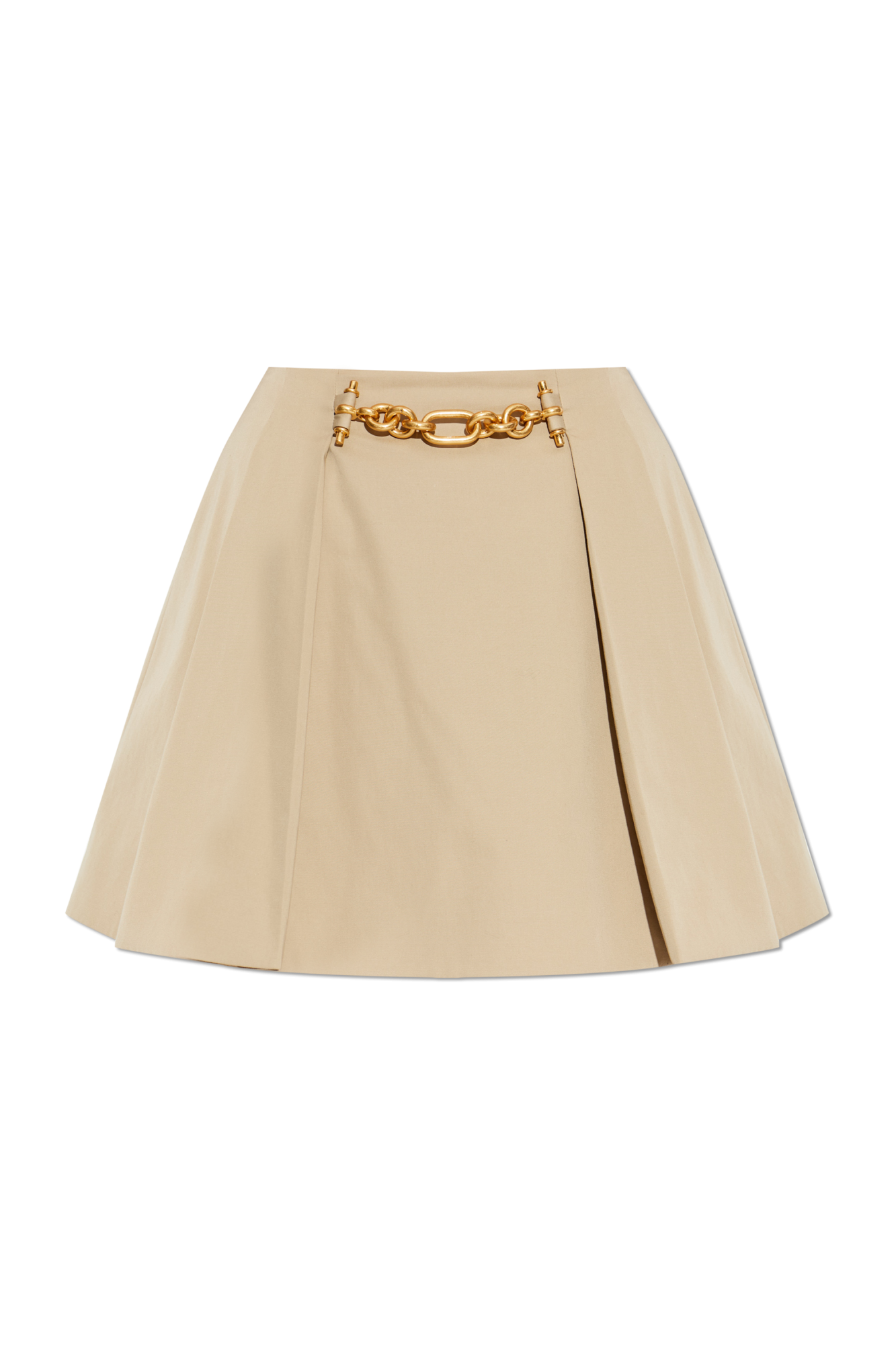 Balmain Krótka Spódnica Z Zaszewkami, Kobiety, Beżowy