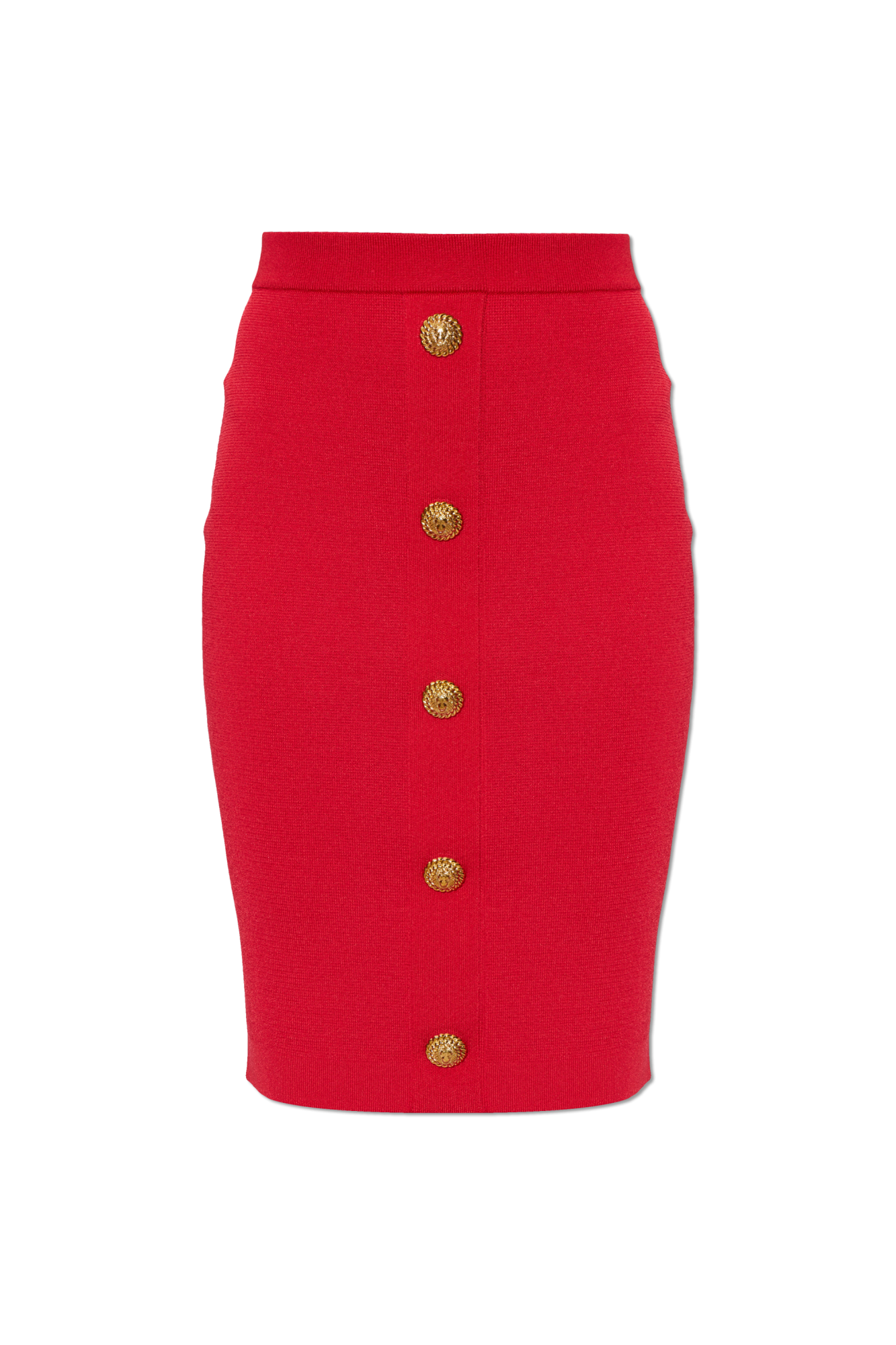 Balmain Ołówkowa Spódnica Z Dekoracyjnymi Guzikami, Kobiety, Czerwony
