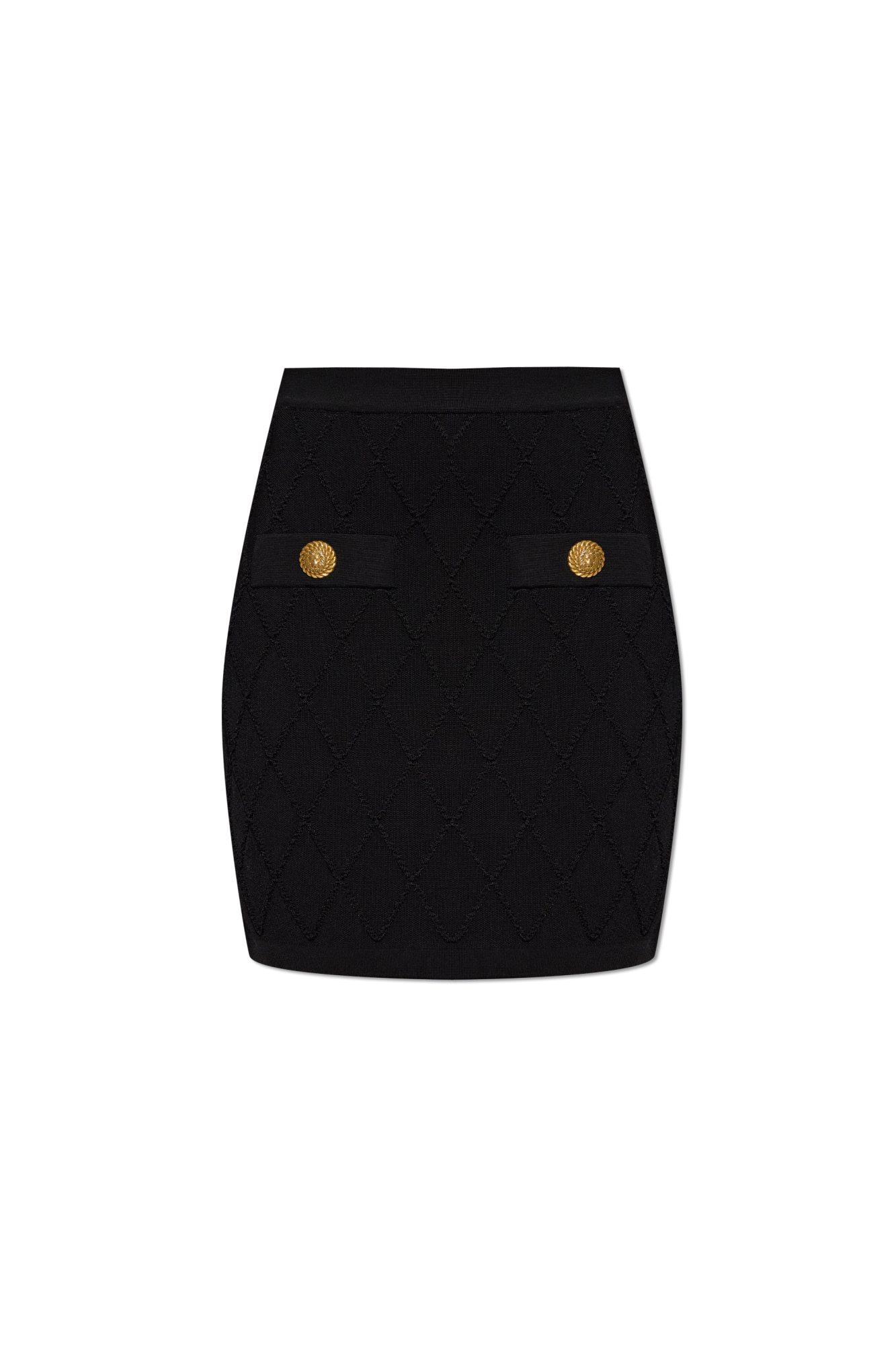 Balmain Krótka Spódnica Z Dekoracyjnymi Kieszeniami, Kobiety, Czarny