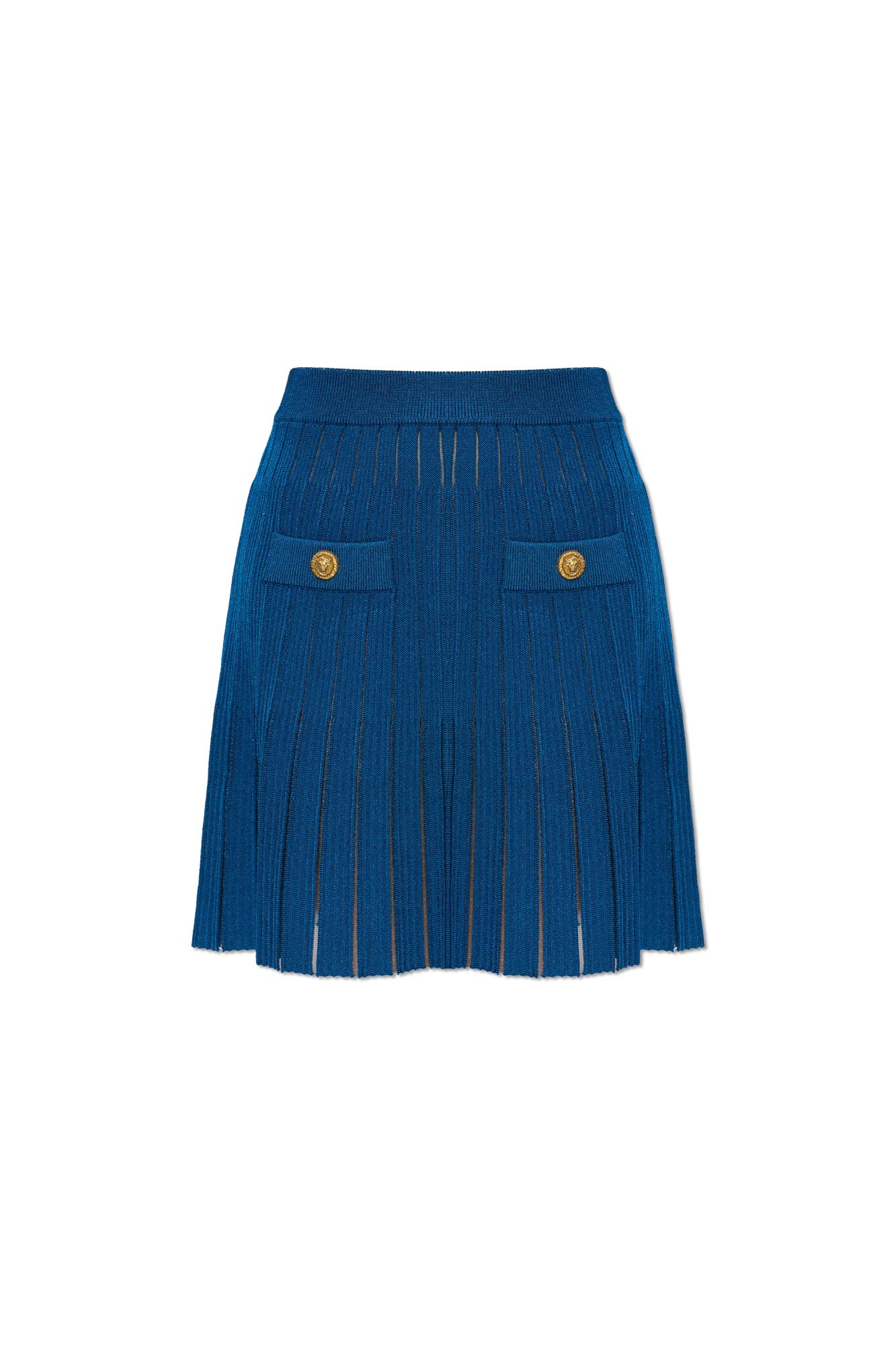 Balmain Spódnica Z Dekoracyjnymi Kieszeniami, Kobiety, Niebieski