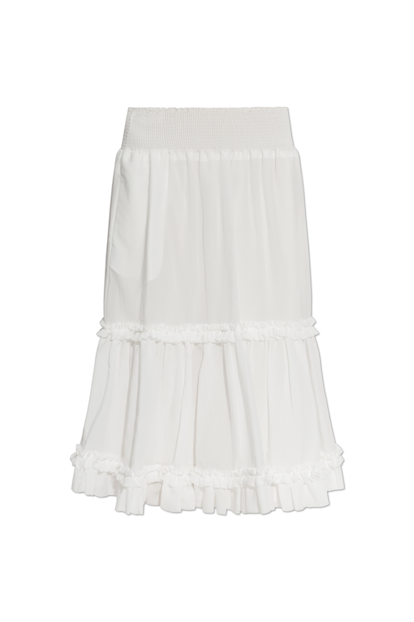 Balmain Spódnica Z Falbanami, Kobiety, Biały