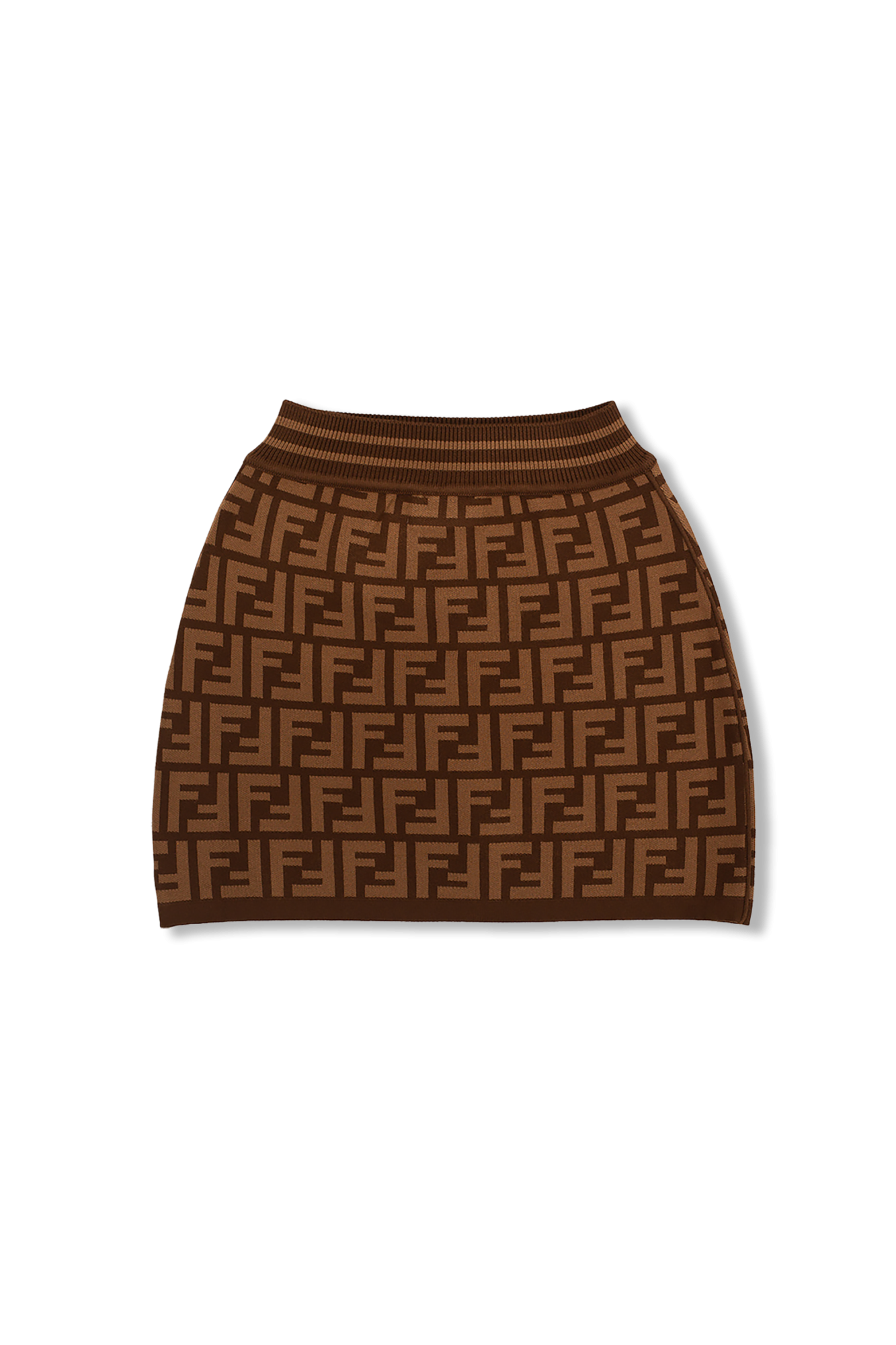 Fendi Kids Spódnica Z Logo, Unisex, Brązowy