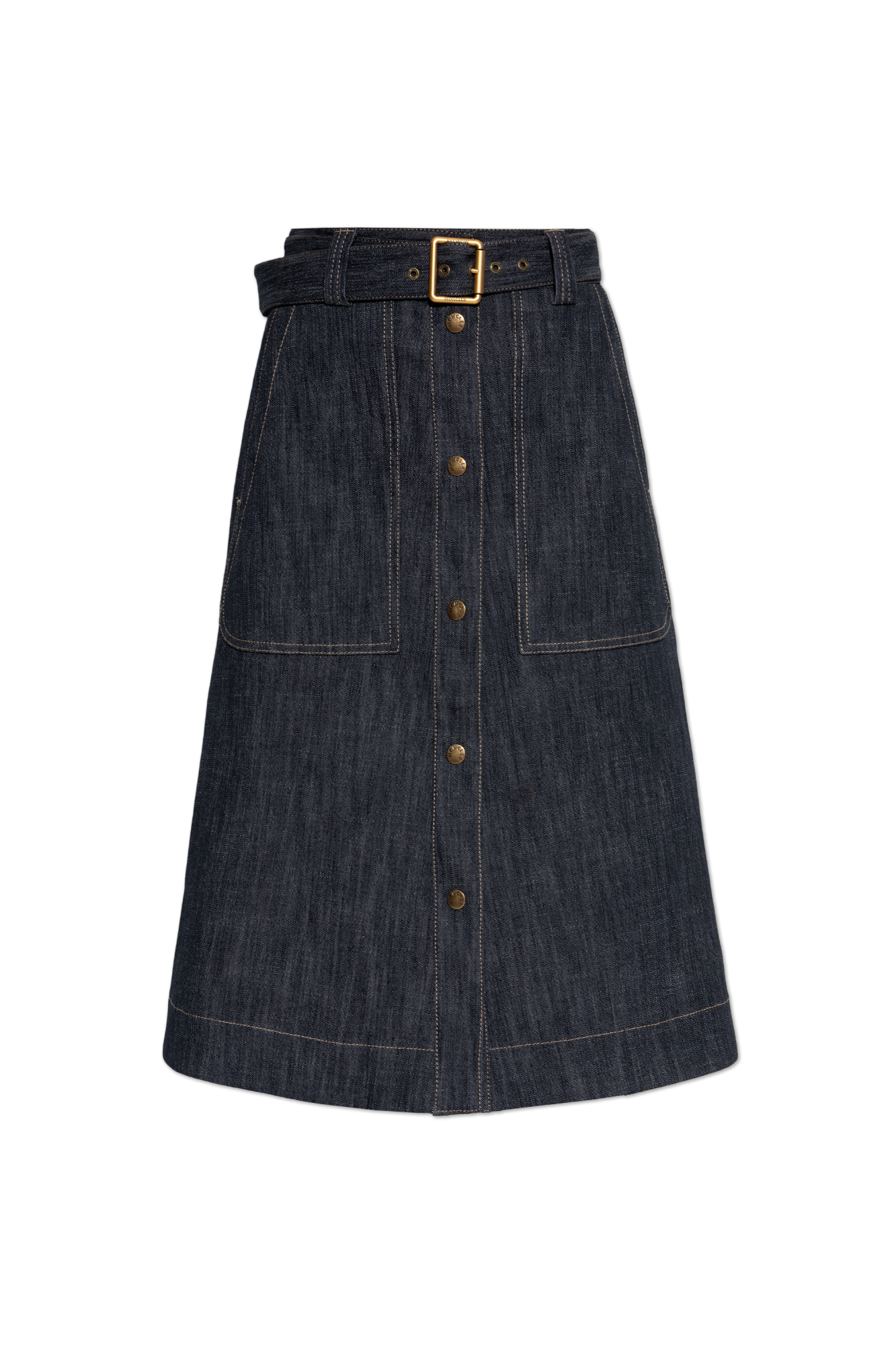 Moncler Jeansowa Spódnica Z Paskiem, Kobiety, Granatowy