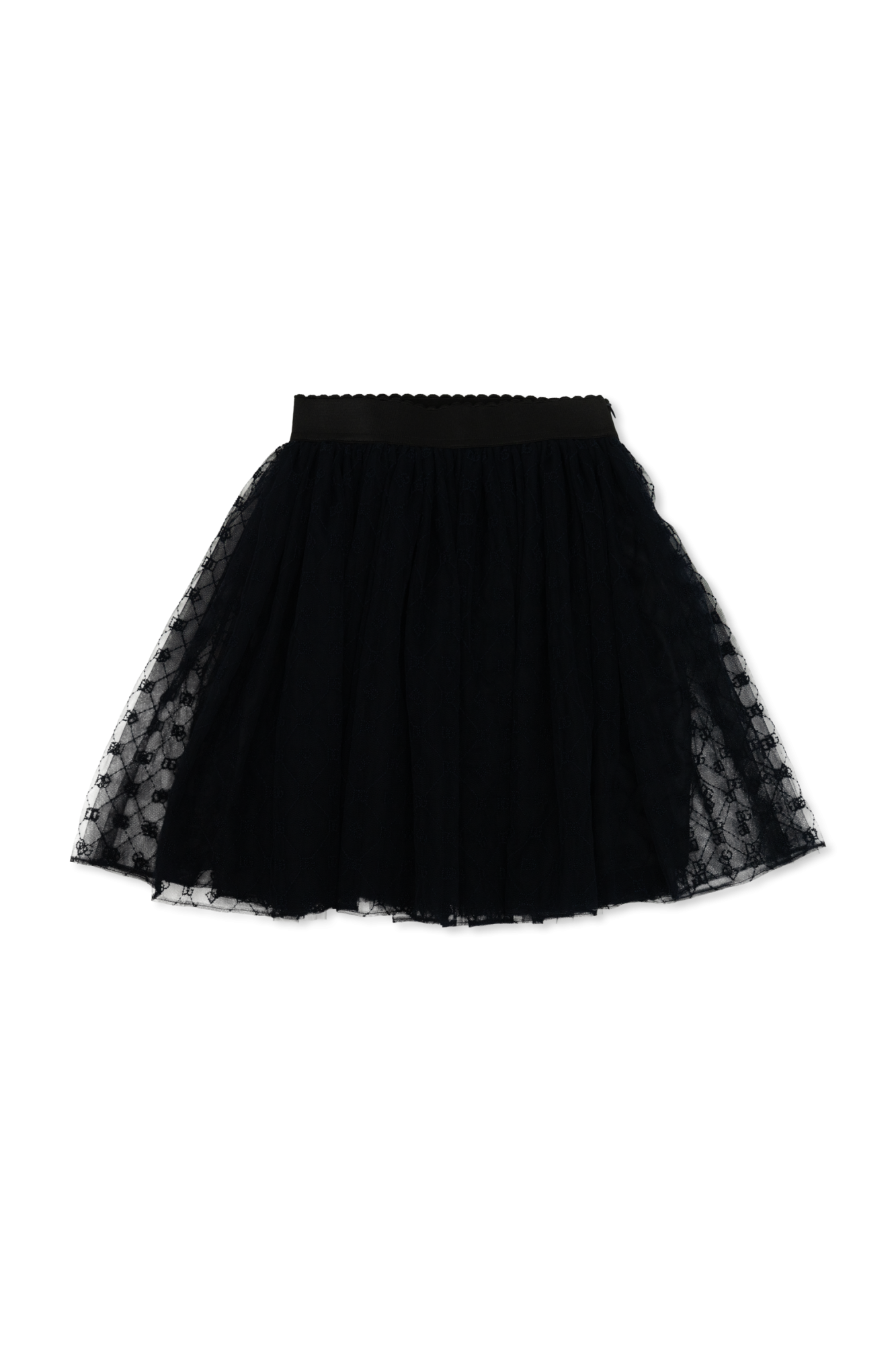 Dolce & Gabbana Kids Tiulowa Spódnica Z Monogramem, Unisex, Czarny
