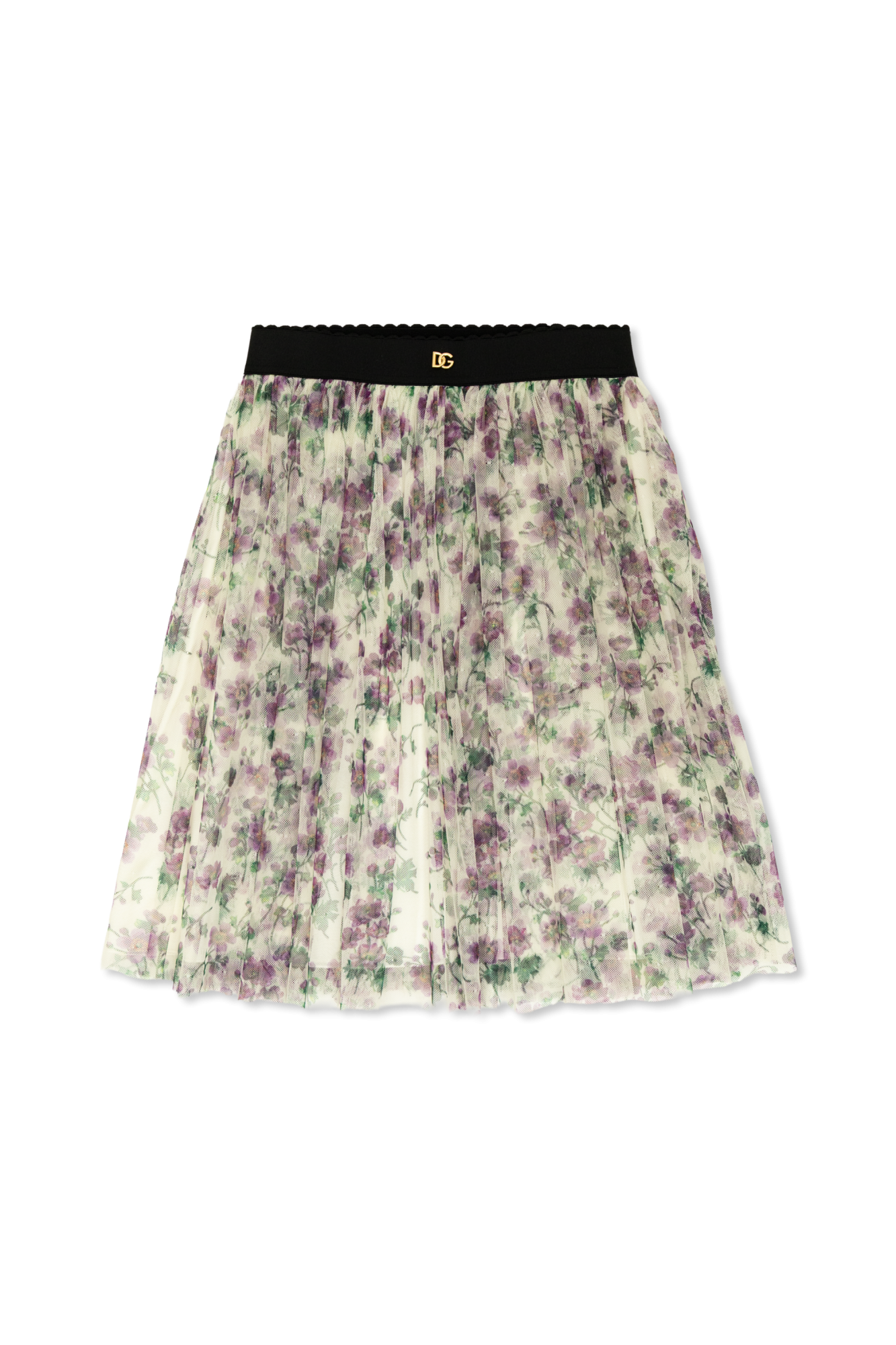 Dolce & Gabbana Kids Spódnica Z Motywem Kwiatowym, Unisex, Kremowy