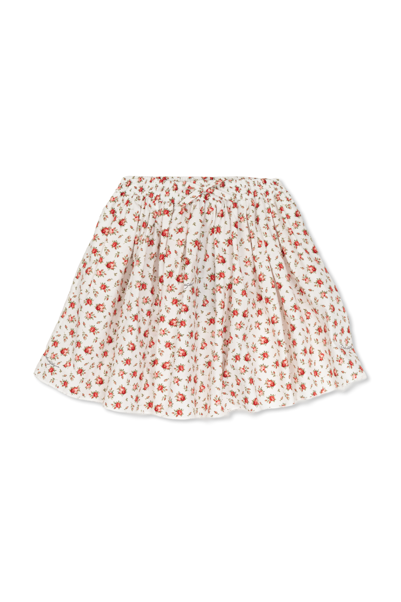 Dolce & Gabbana Kids Spódnica Z Motywem Kwiatowym, Unisex, Kremowy