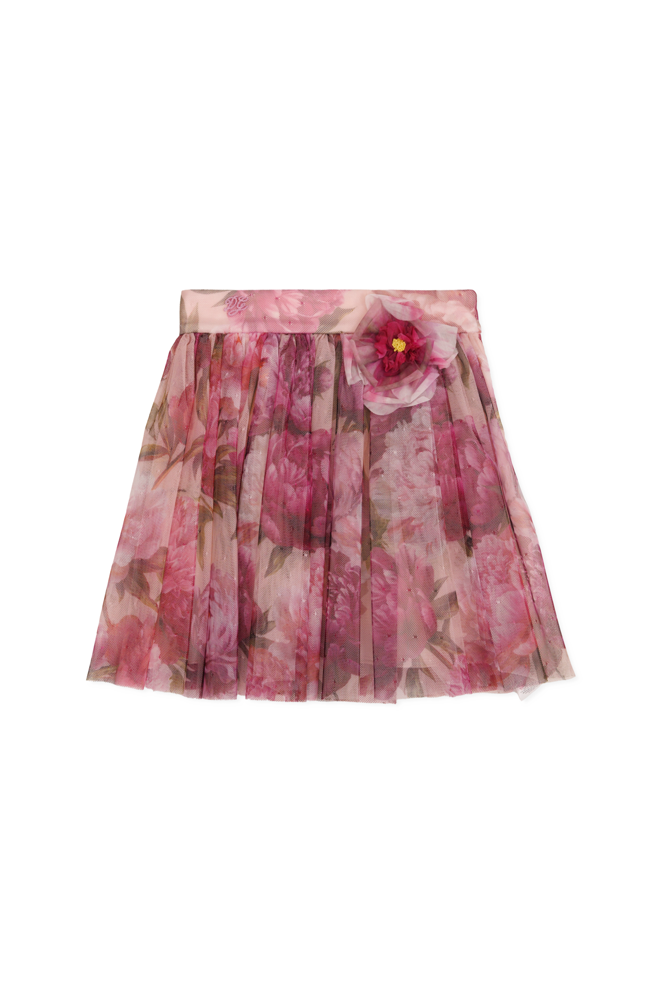 Dolce & Gabbana Kids Tiulowa Spódnica Z Motywem Kwiatowym, Unisex, Różowy