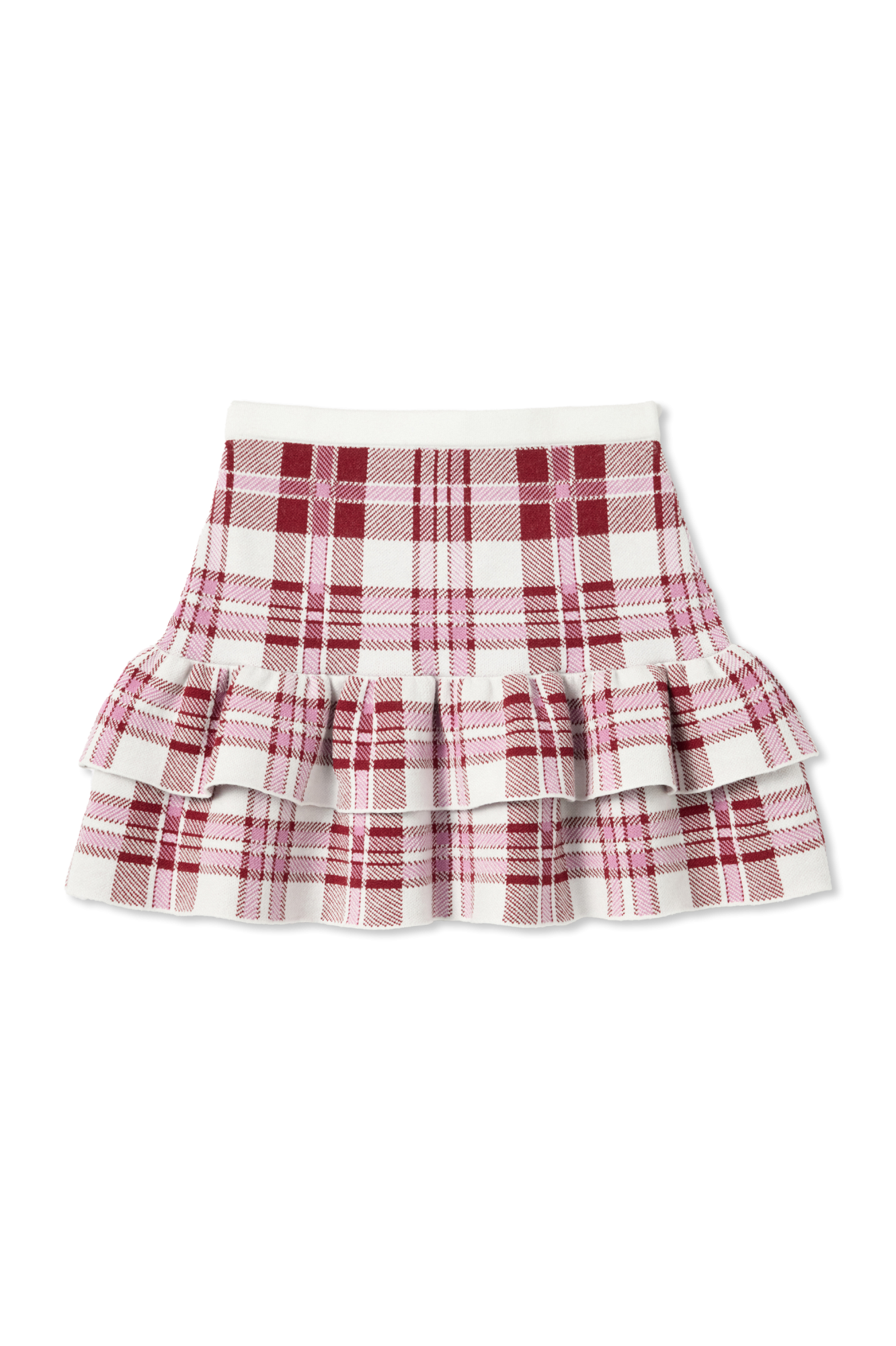 Self-Portrait Kids Spódnica Ze Wzorem W Kratę, Unisex, Bordo