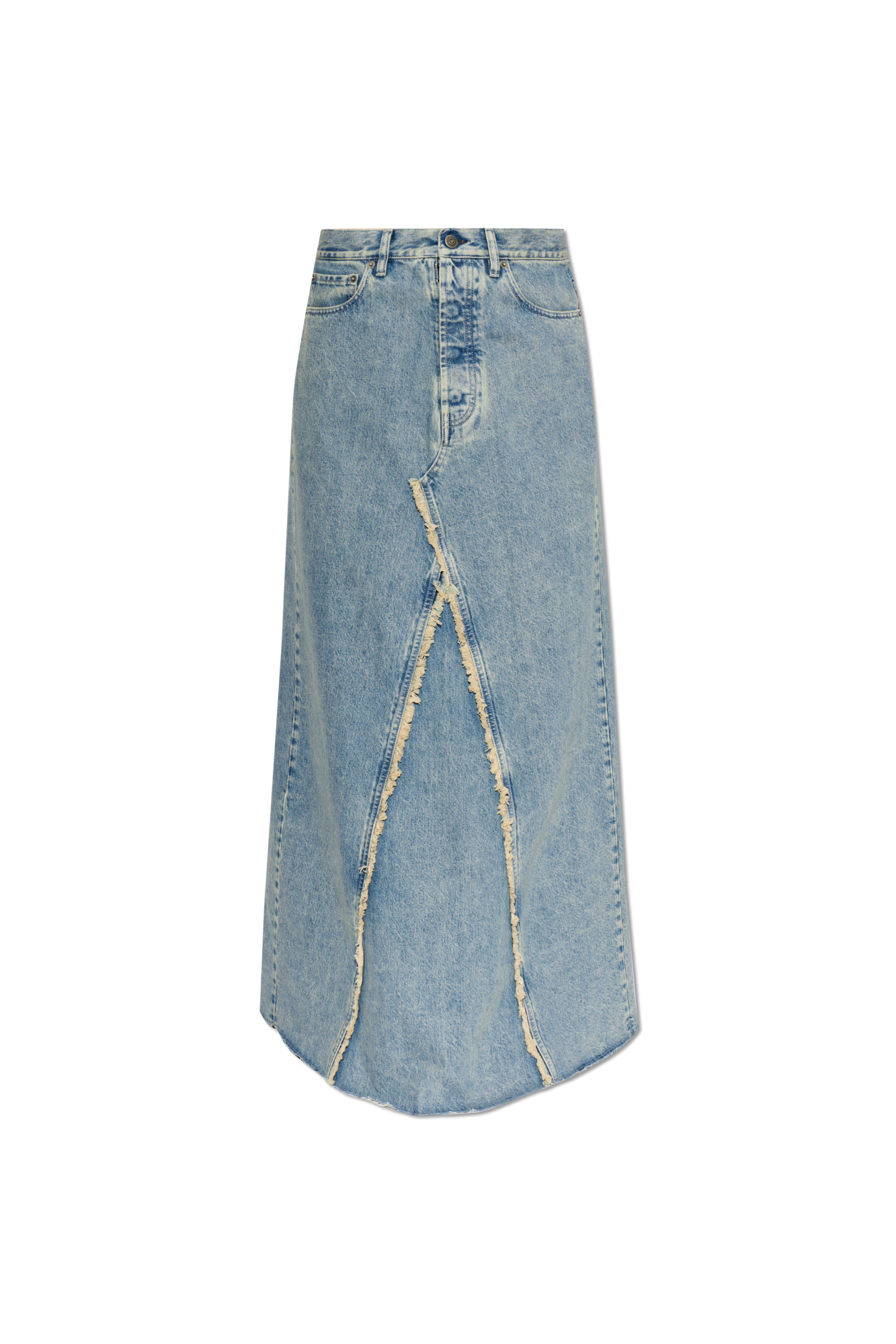 Maison Margiela Jeansowa Spódnica Z Surowym Wykończeniem, Kobiety, Niebieski