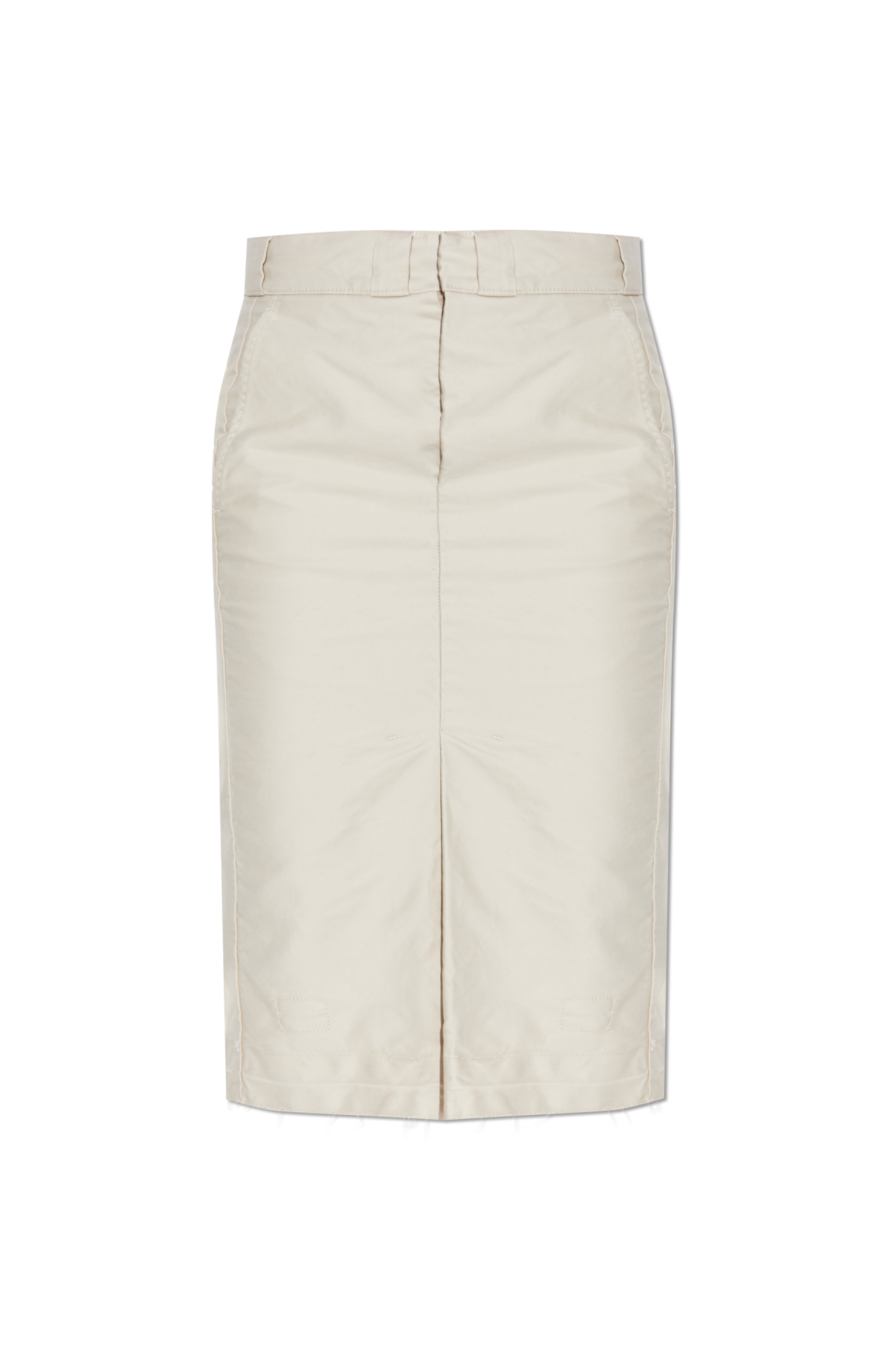 Maison Margiela Bawełniana Spódnica Z Efektem `vintage`, Kobiety, Kremowy
