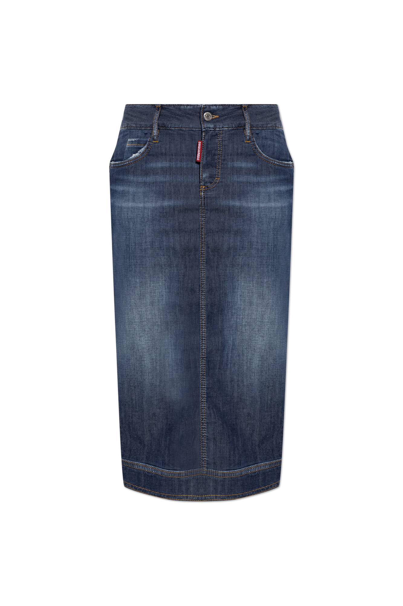 Dsquared2 Jeansowa Spódnica Z Kieszeniami, Kobiety, Granatowy