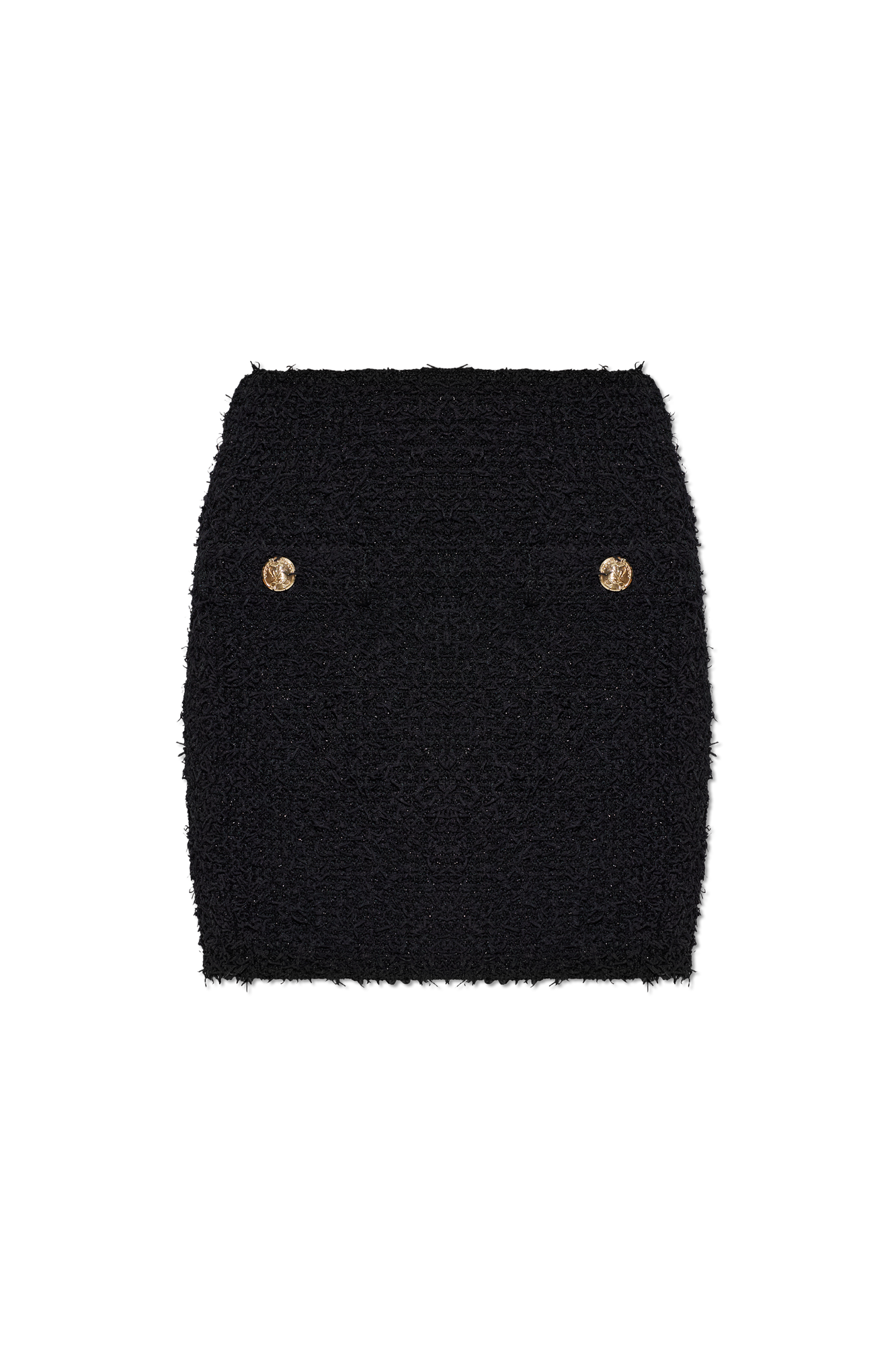 Balmain Tweedowa Spódnica, Kobiety, Czarny
