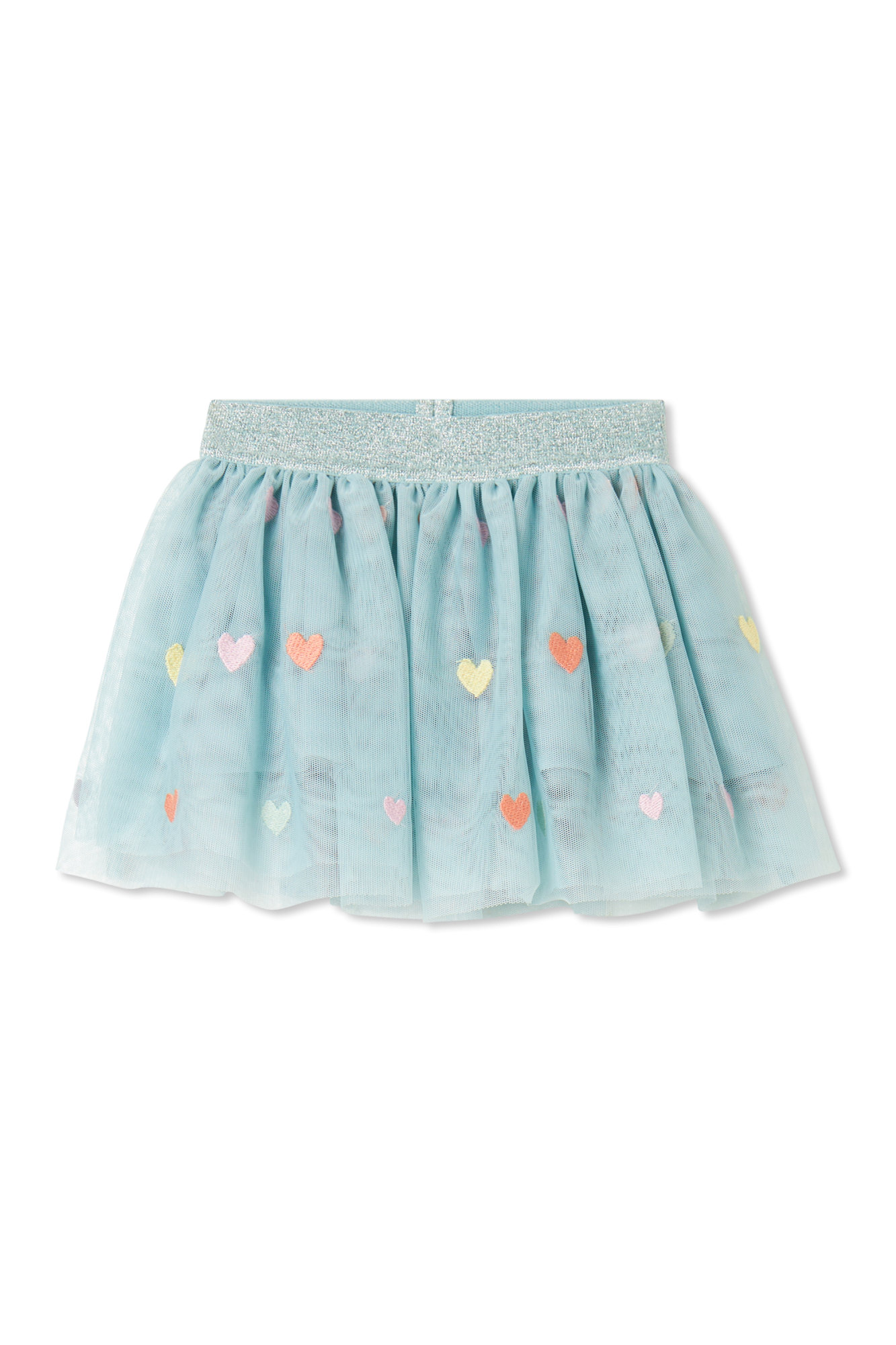Stella McCartney Kids Tiulowa Spódnica Z Motywem Serc, Unisex, Niebieski