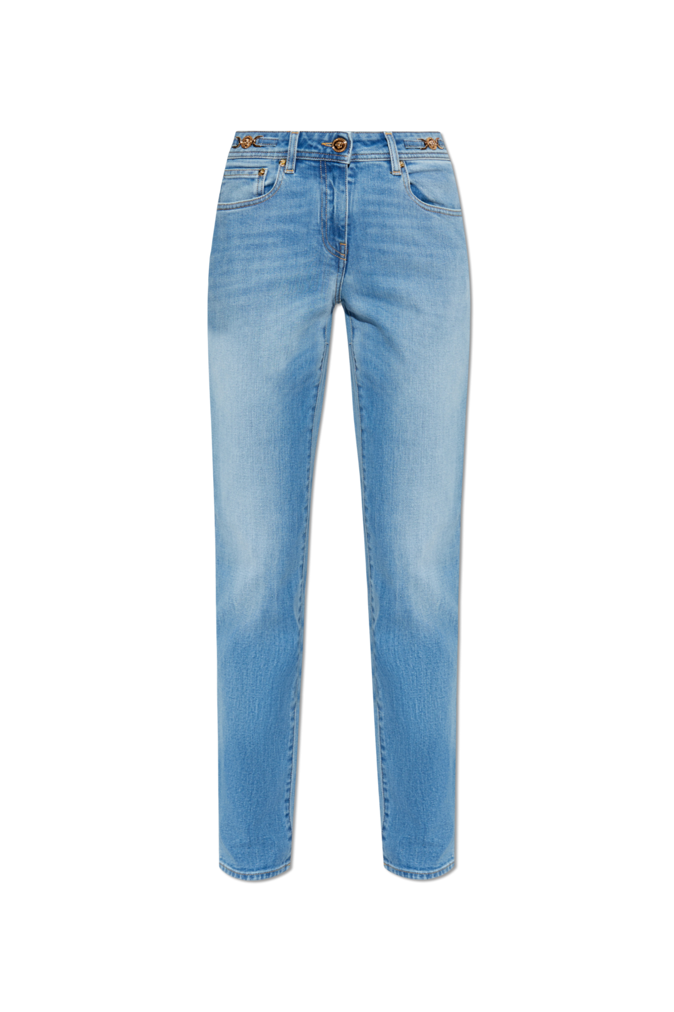 Versace Jeansy Ze Zwężanymi Nogawkami, Kobiety, Niebieski