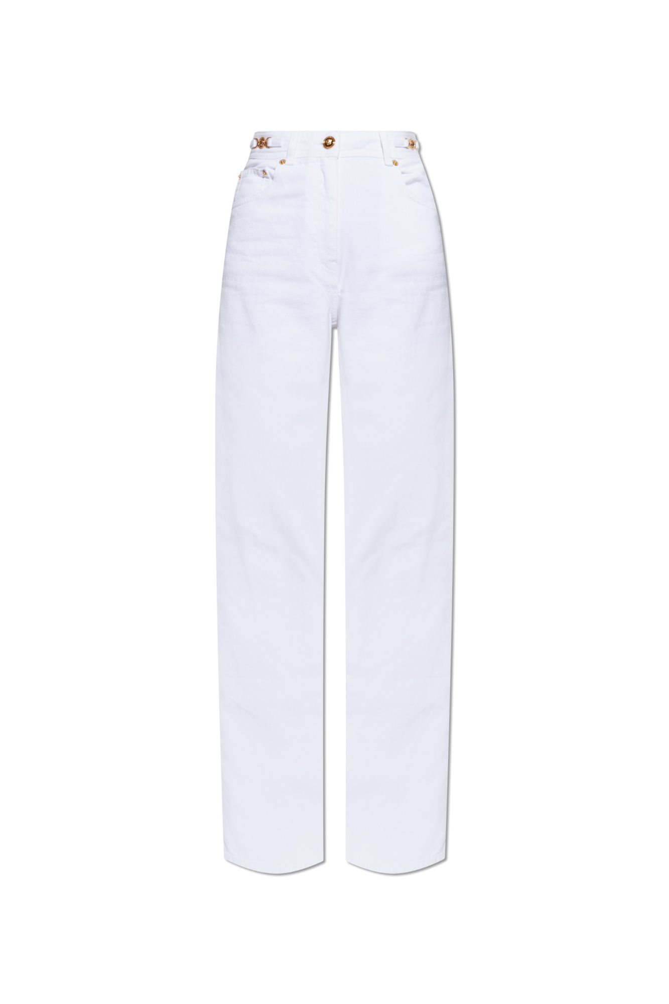 Versace Jeansy Z Wysokim Stanem, Kobiety, Biały