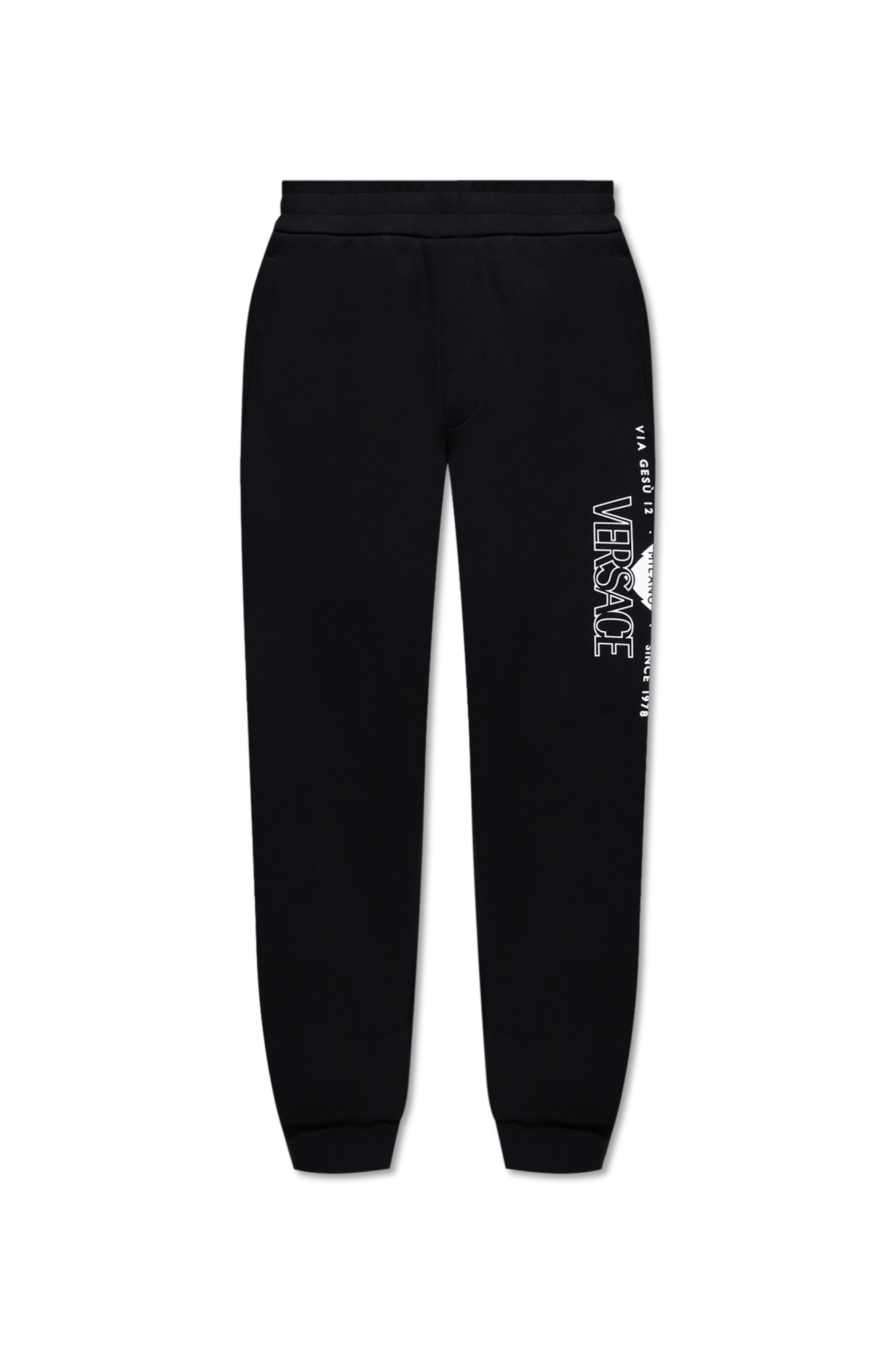 Versace Spodnie Dresowe Z Logo, Mężczyźni, Czarny