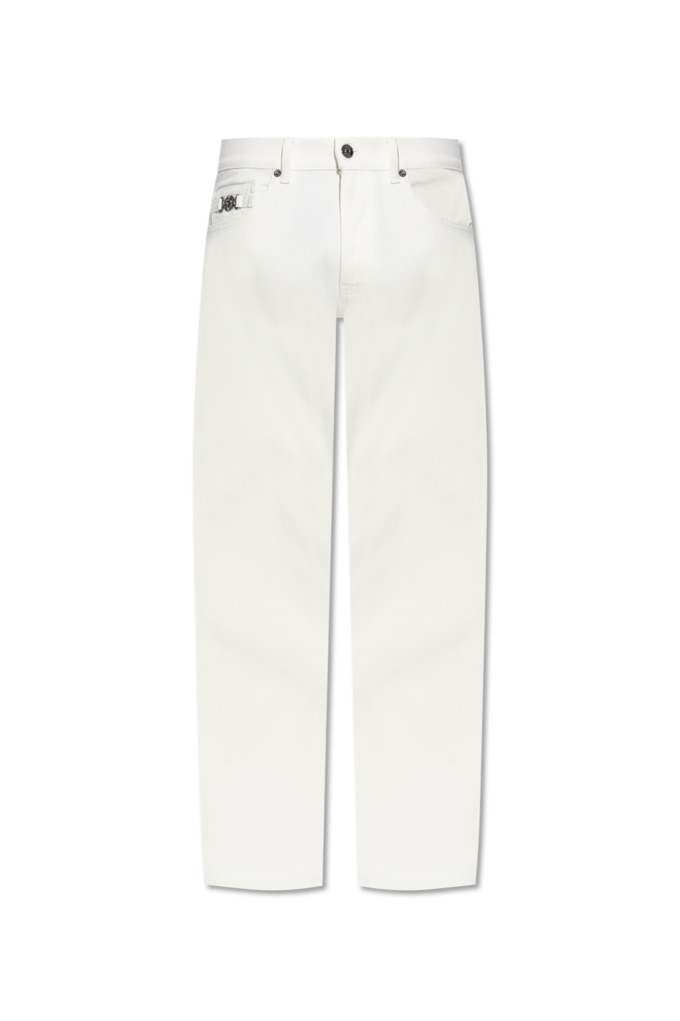 Versace Jeansy Ze Zwężanymi Nogawkami, Mężczyźni, Kremowy