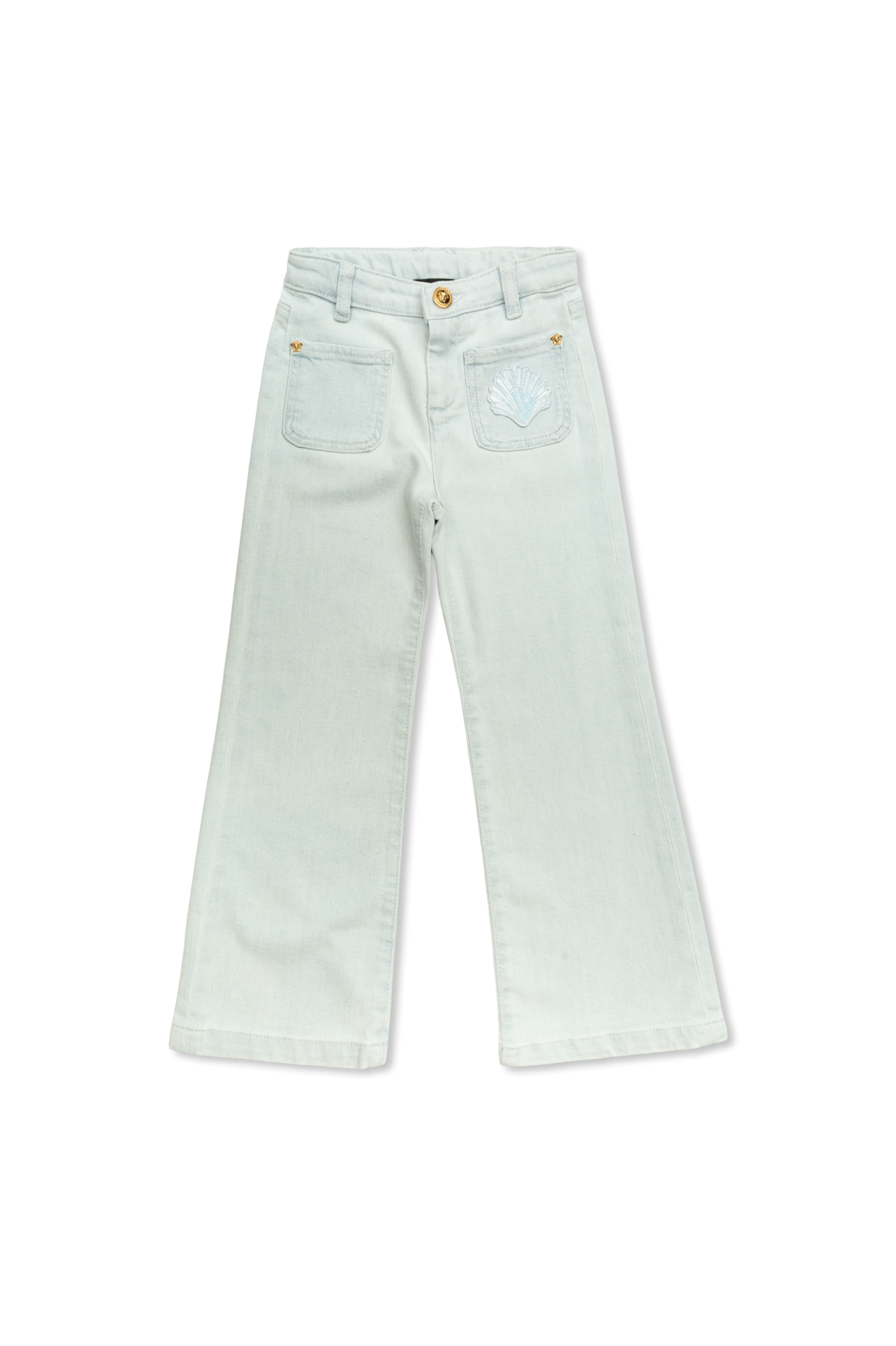 Versace Kids Jeansy Z Rozszerzanymi Nogawkami, Unisex, Jasnoniebieski