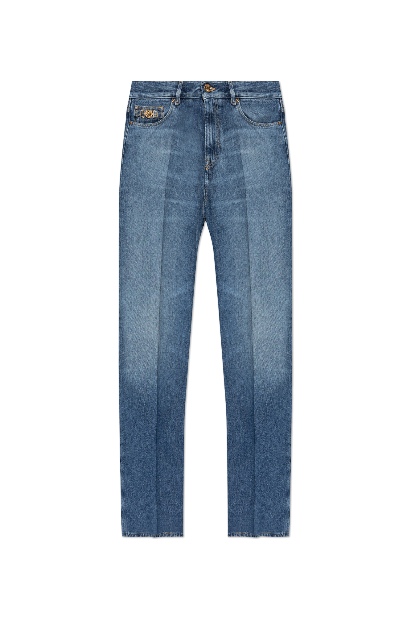 Versace Jeansy Z Prostymi Nogawkami, Mężczyźni, Niebieski