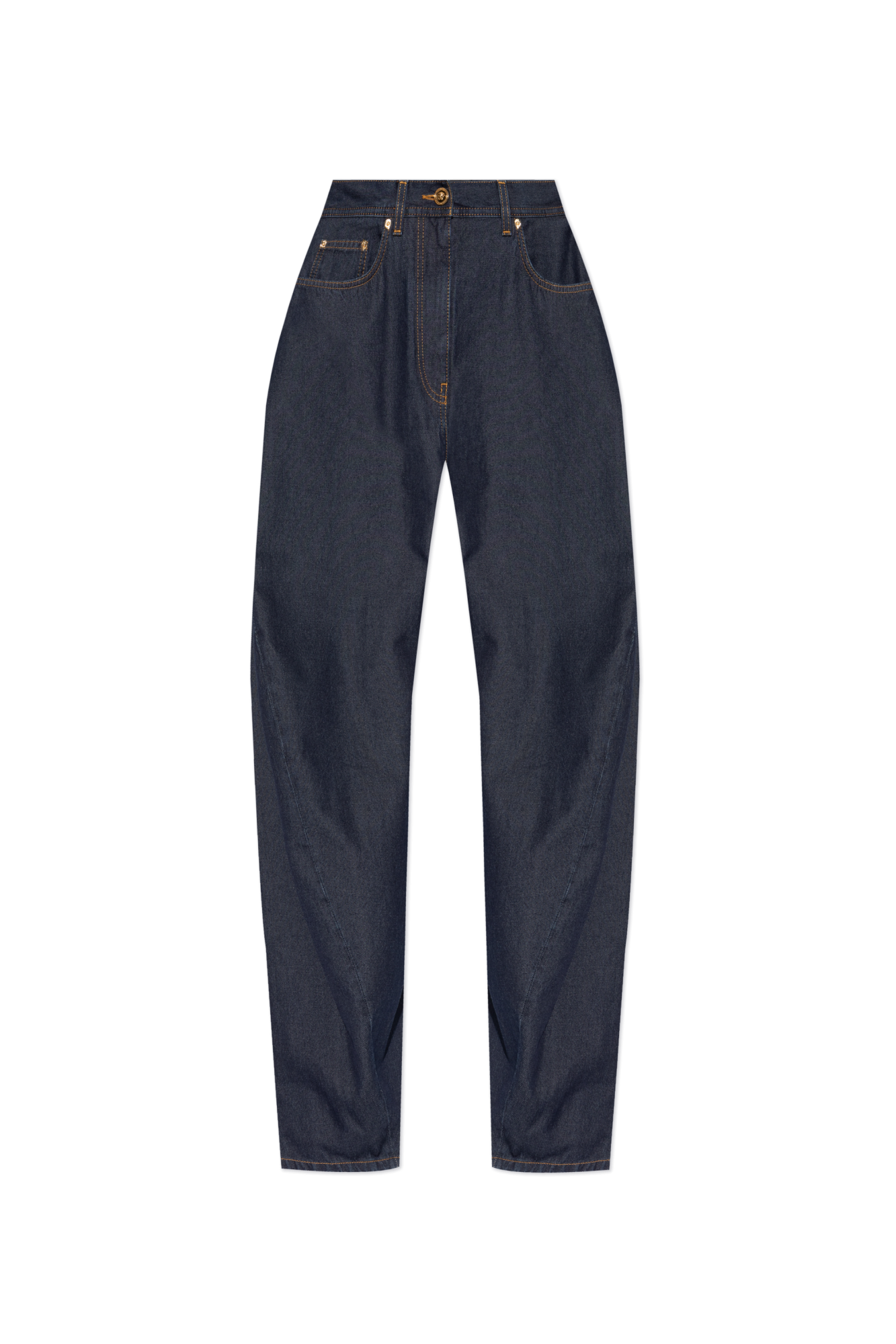 Versace Jeansy Z Szerokimi Nogawkami, Kobiety, Granatowy