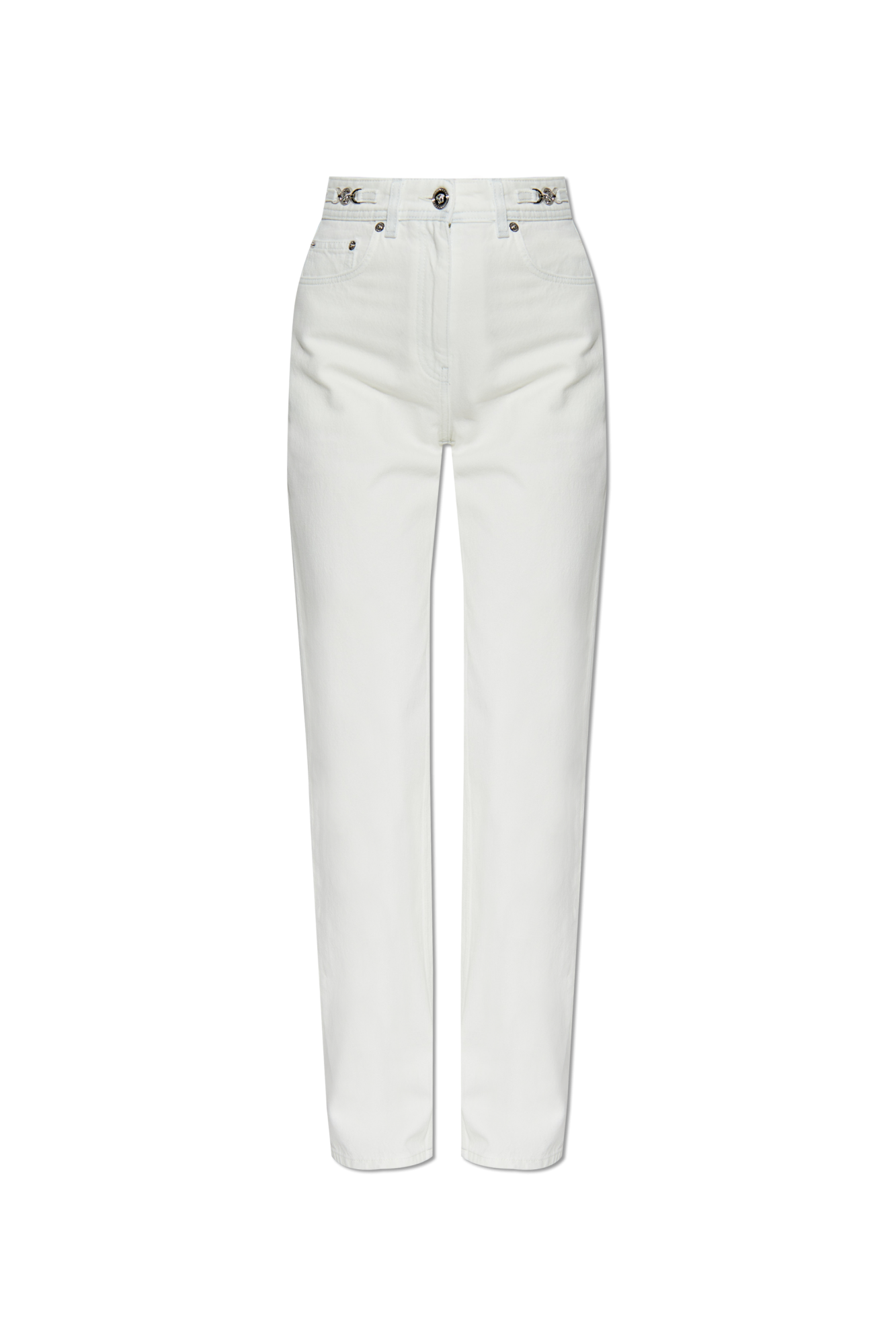 Versace Jeansy Z Nogawkami O Prostym Kroju, Kobiety, Biały