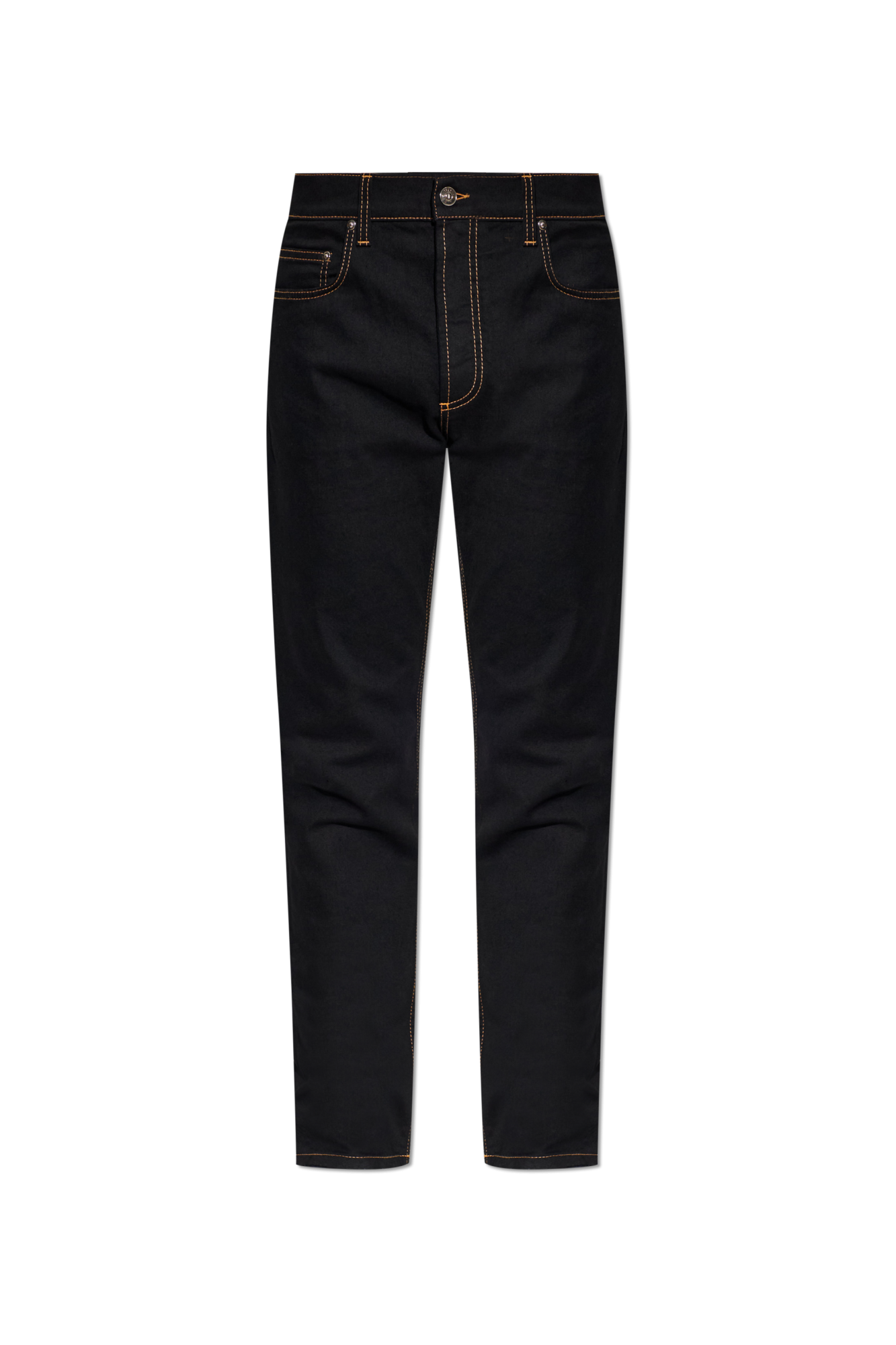 Versace Jeansy Ze Zwężanymi Nogawkami, Mężczyźni, Czarny