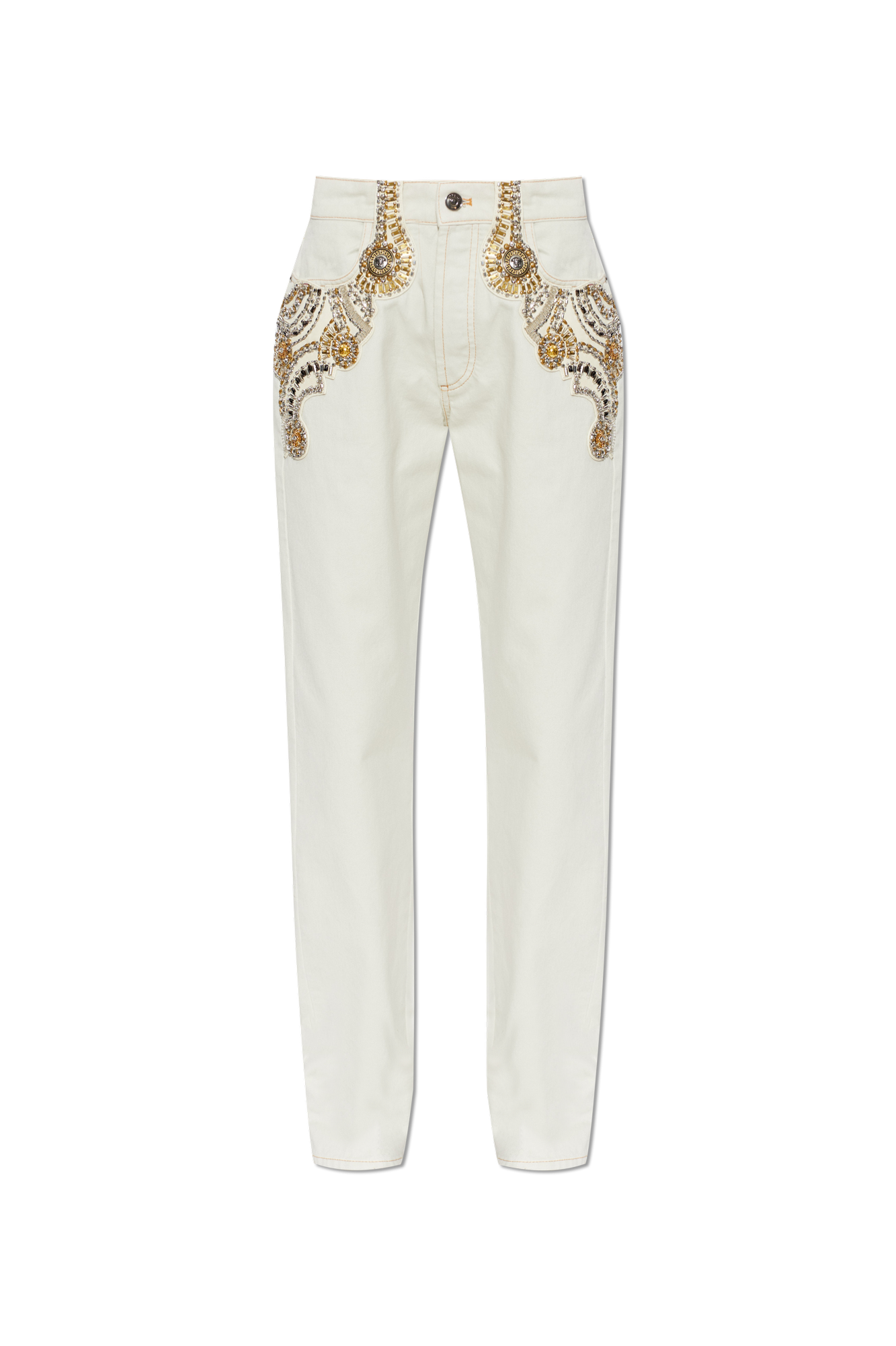 Versace Jeansy Z Połyskującymi Aplikacjami, Kobiety, Jasnoniebieski