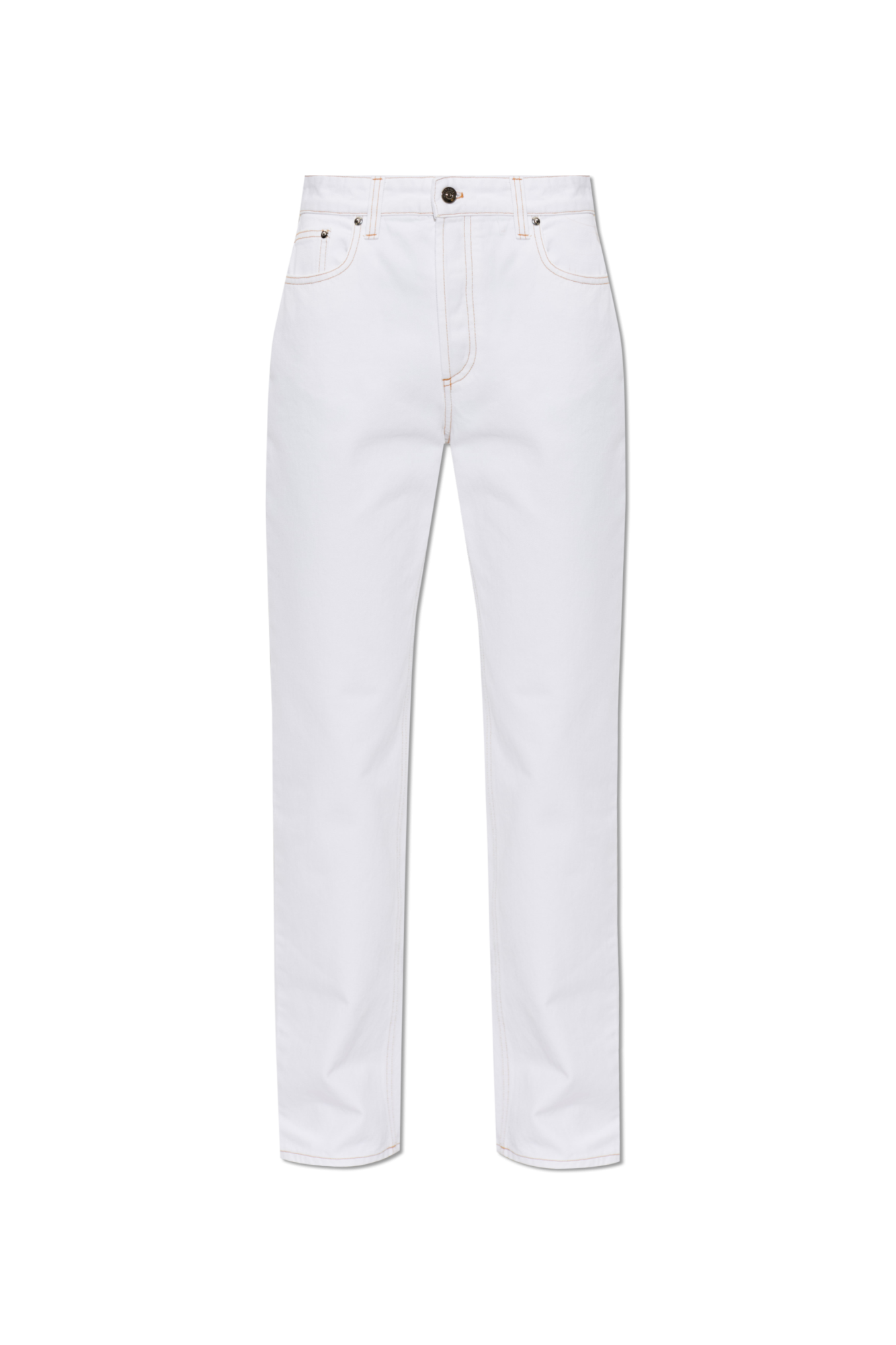 Versace Jeansy Z Lekko Zwężanymi Nogawkami, Kobiety, Biały