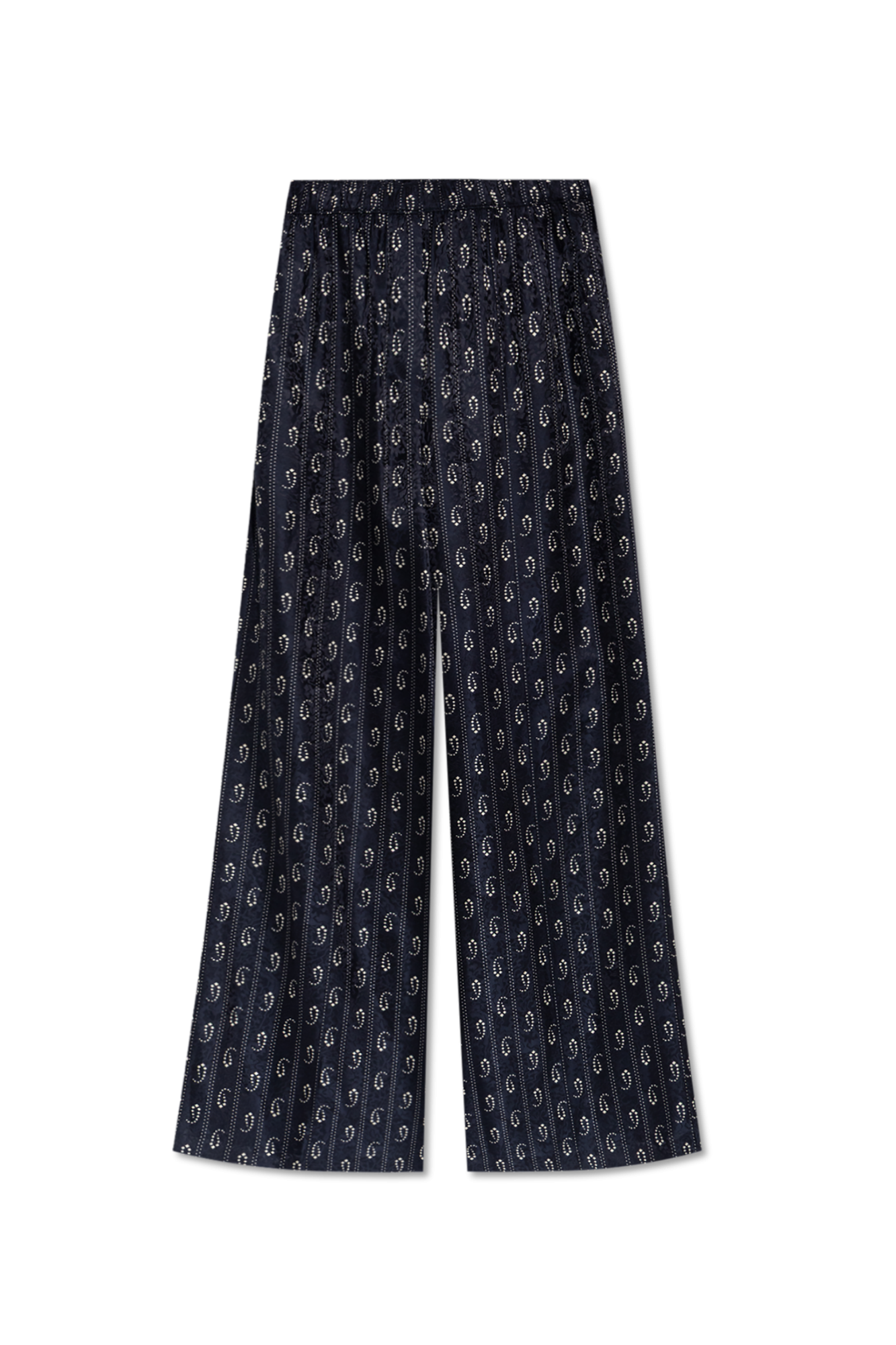 Tory Burch Wzorzyste Spodnie Z Szerokimi Nogawkami, Kobiety, Granatowy
