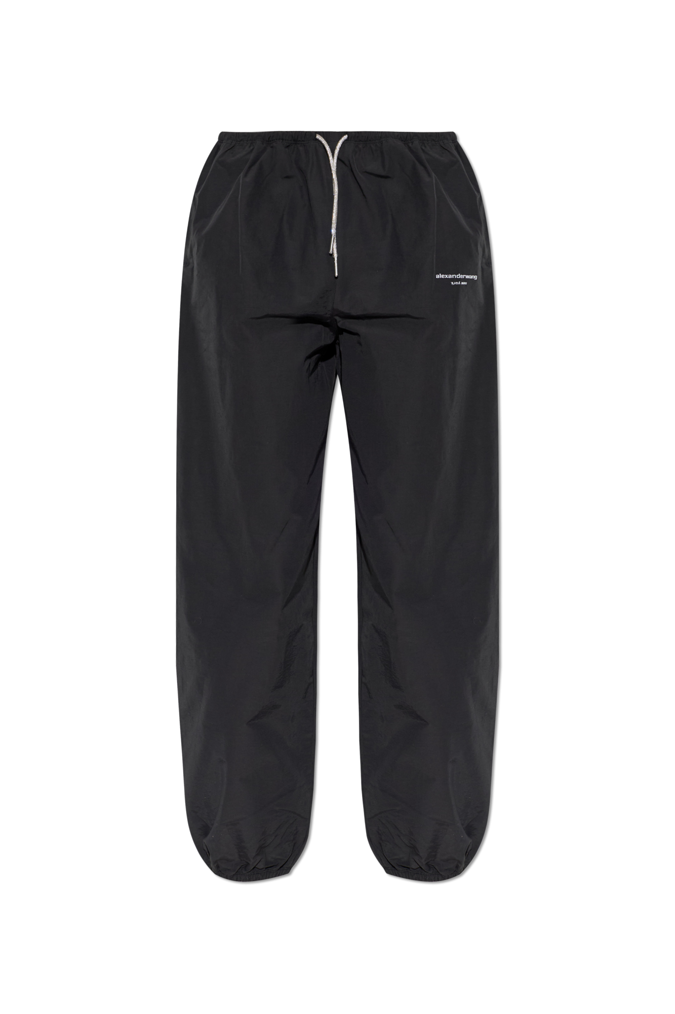 Alexander Wang Spodnie Z Logo, Kobiety, Czarny