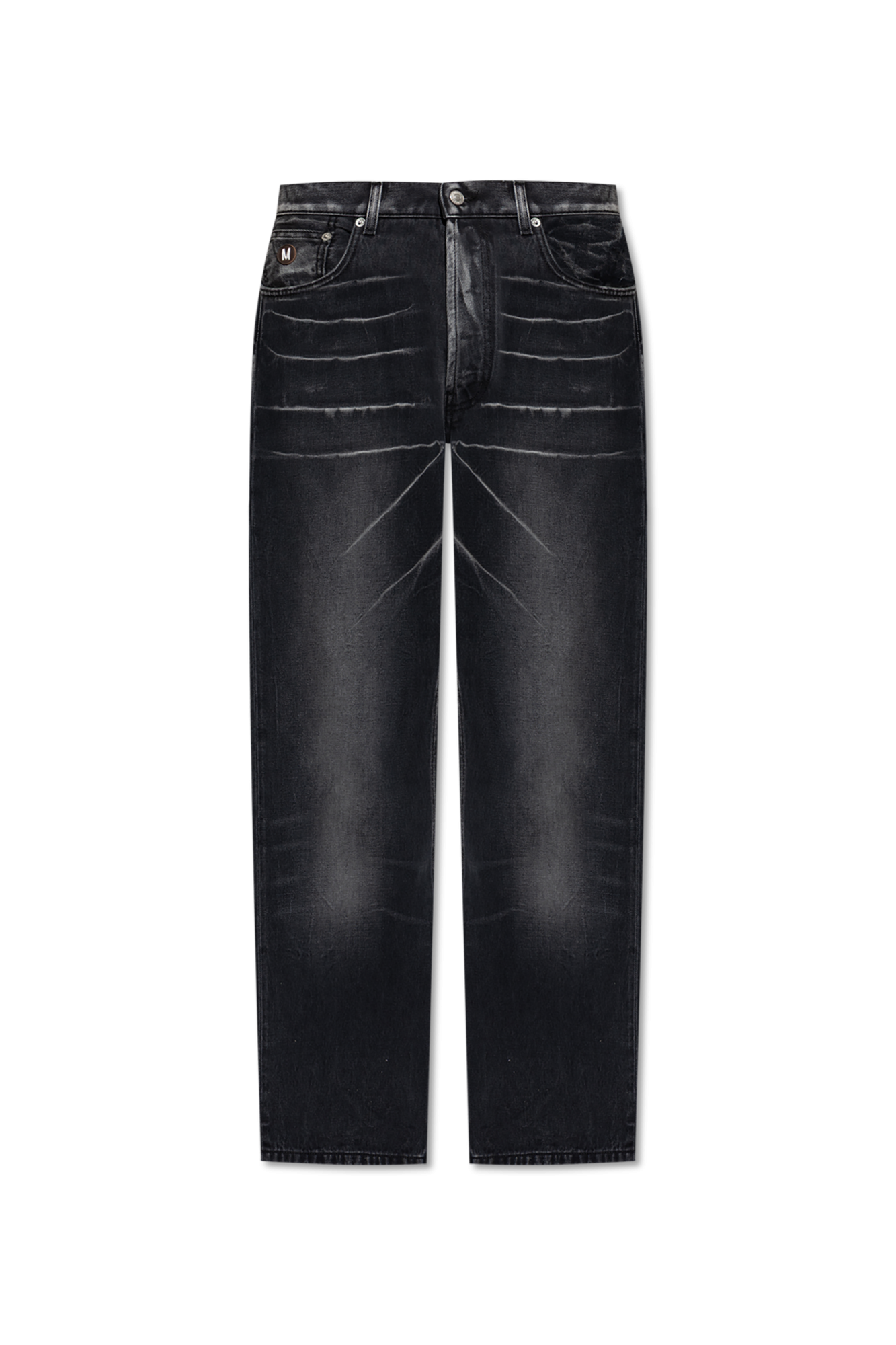 Moschino Jeansy Z Prostymi Nogawkami, Mężczyźni, Czarny