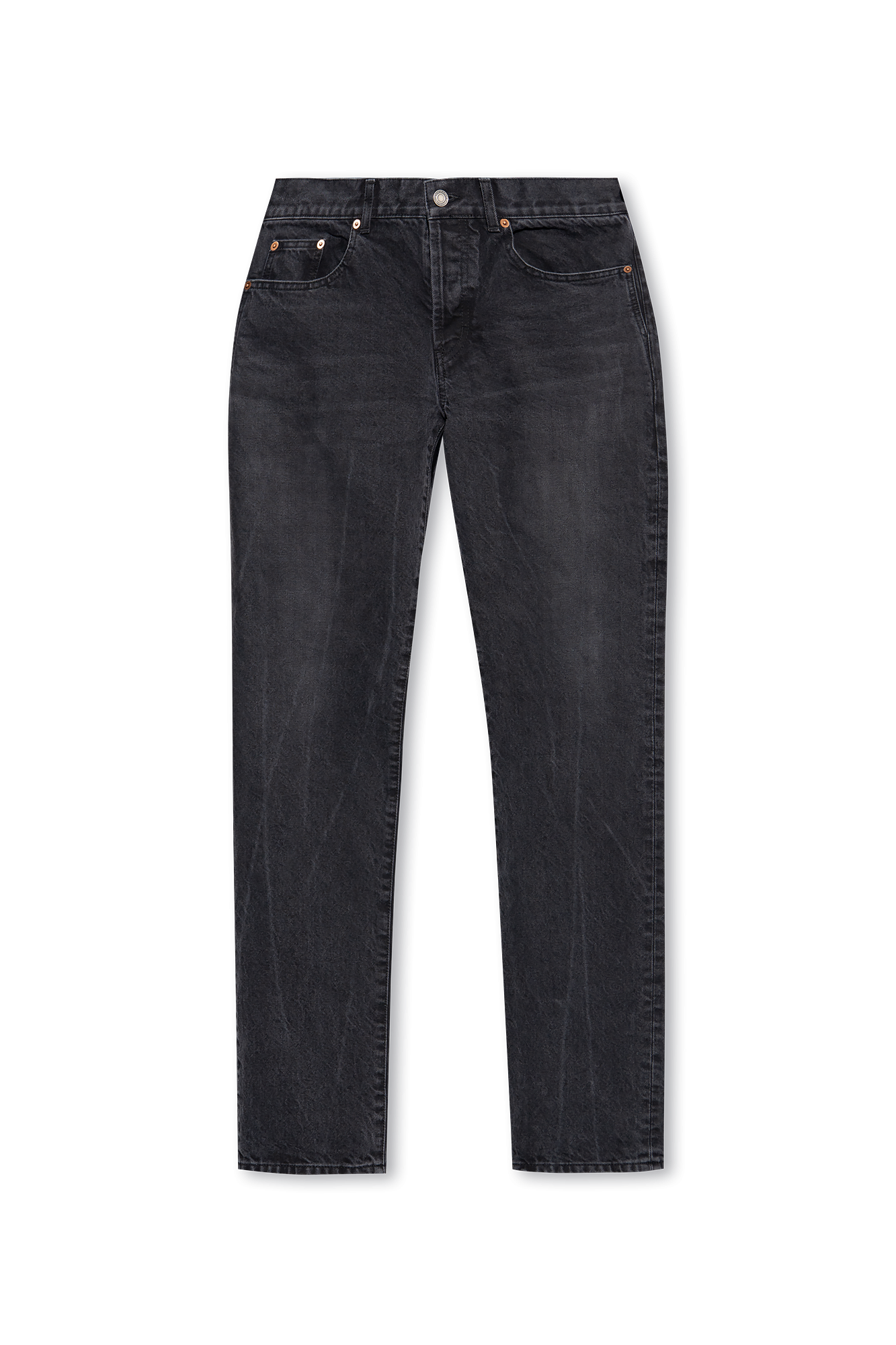 Saint Laurent Jeansy Z Naszywką Z Logo, Mężczyźni, Czarny