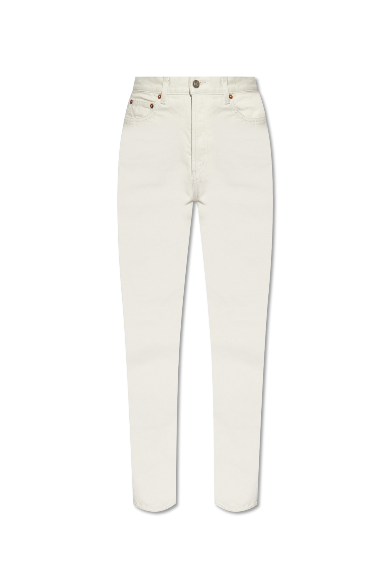 Saint Laurent Jeansy Ze Zwężanymi Nogawkami, Kobiety, Szary