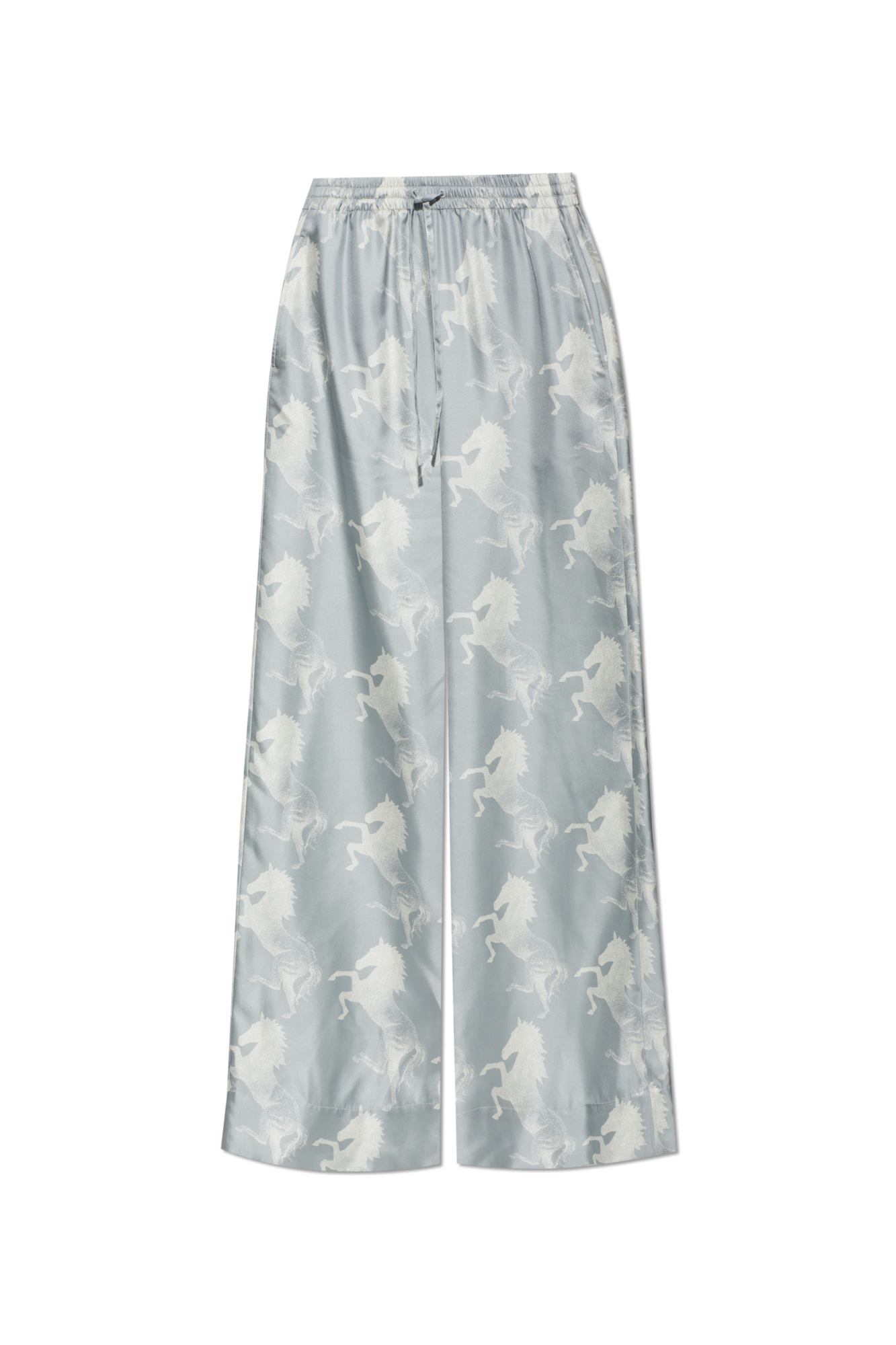 Stella McCartney Jedwabne Spodnie Z Szerokimi Nogawkami, Kobiety, Szary