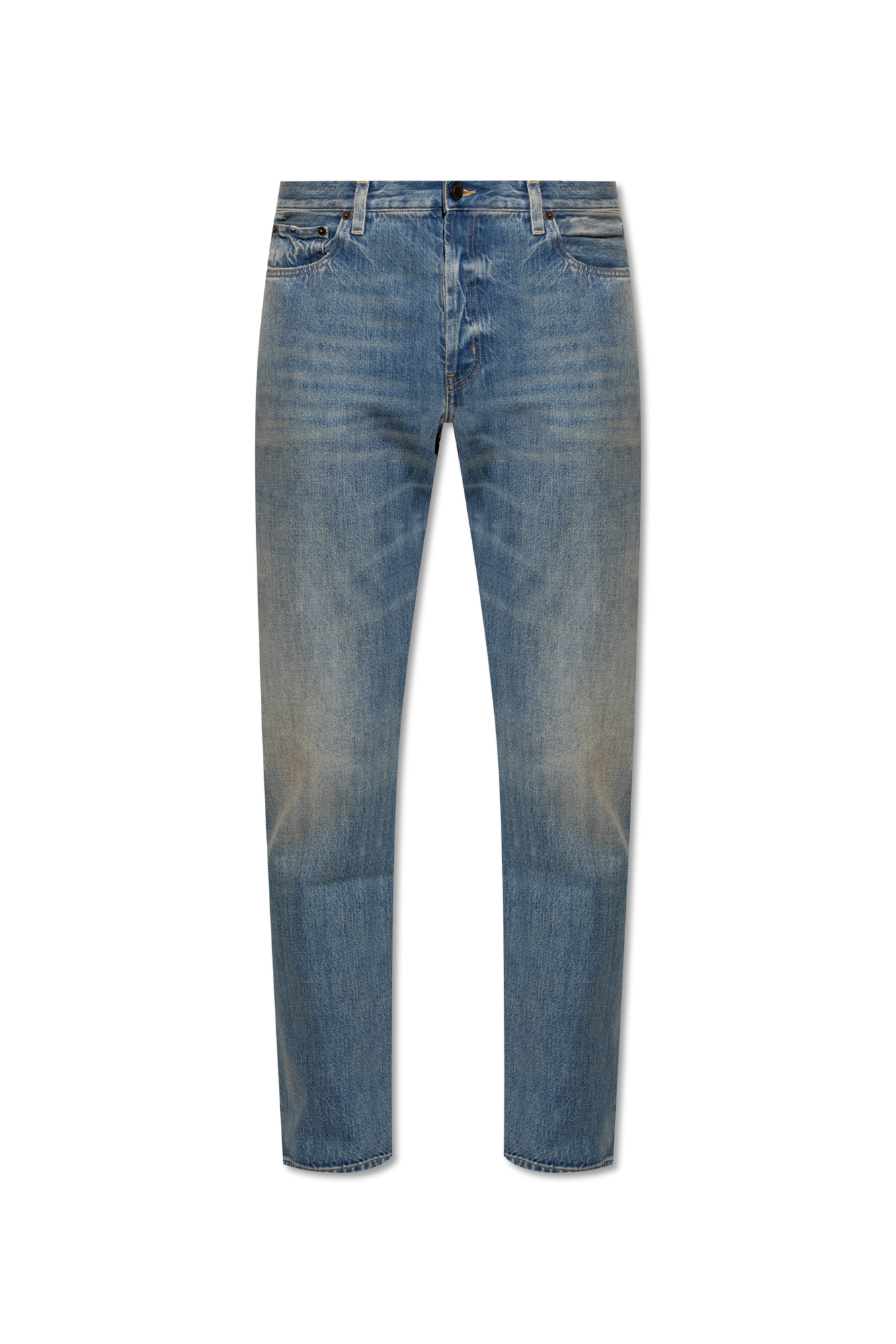 Saint Laurent Jeansy Z Przetarciami, Mężczyźni, Niebieski
