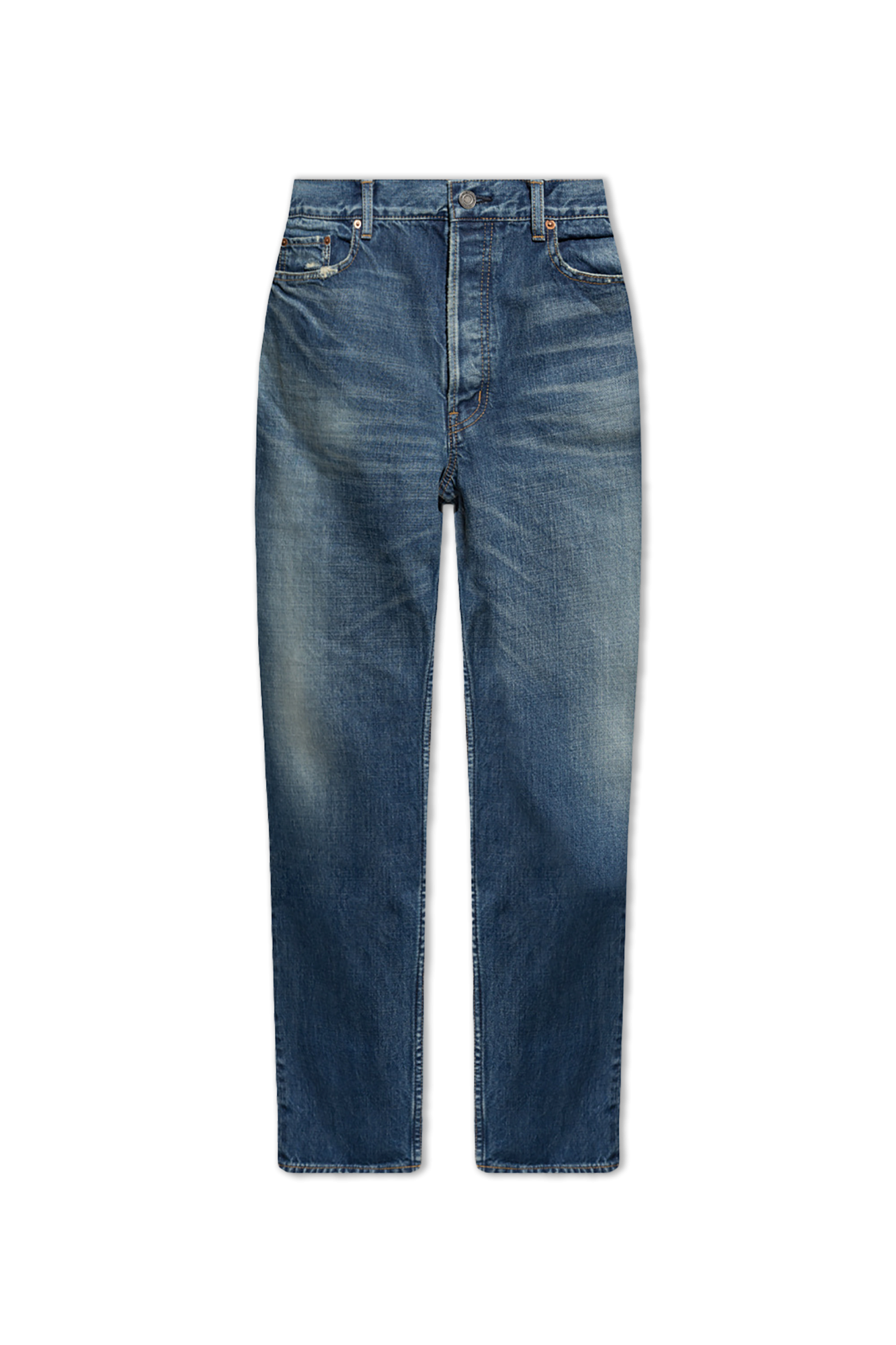 Saint Laurent Jeansy Z Przetarciami, Mężczyźni, Niebieski