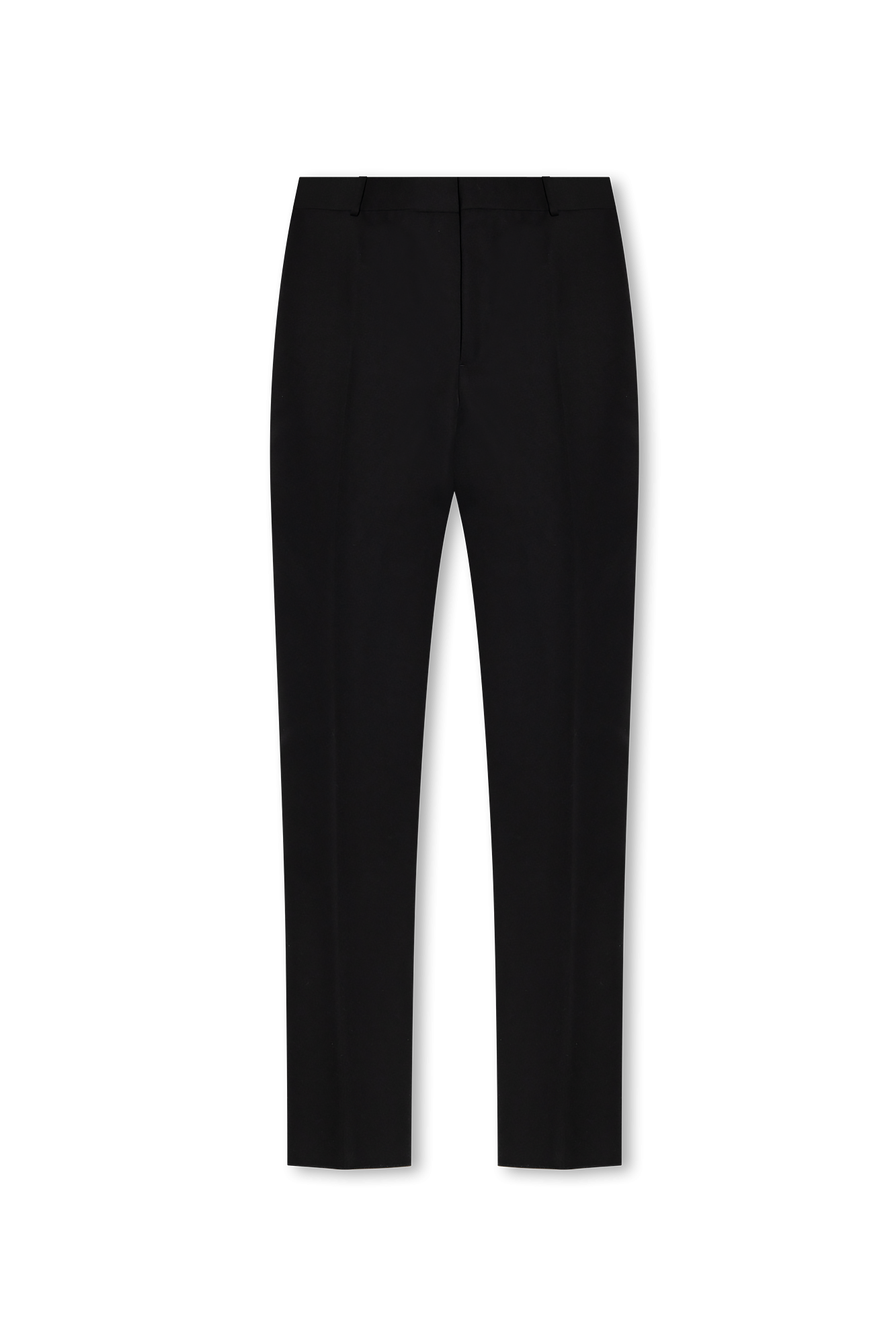 Alexander McQueen Wełniane Spodnie W Kant, Mężczyźni, Czarny