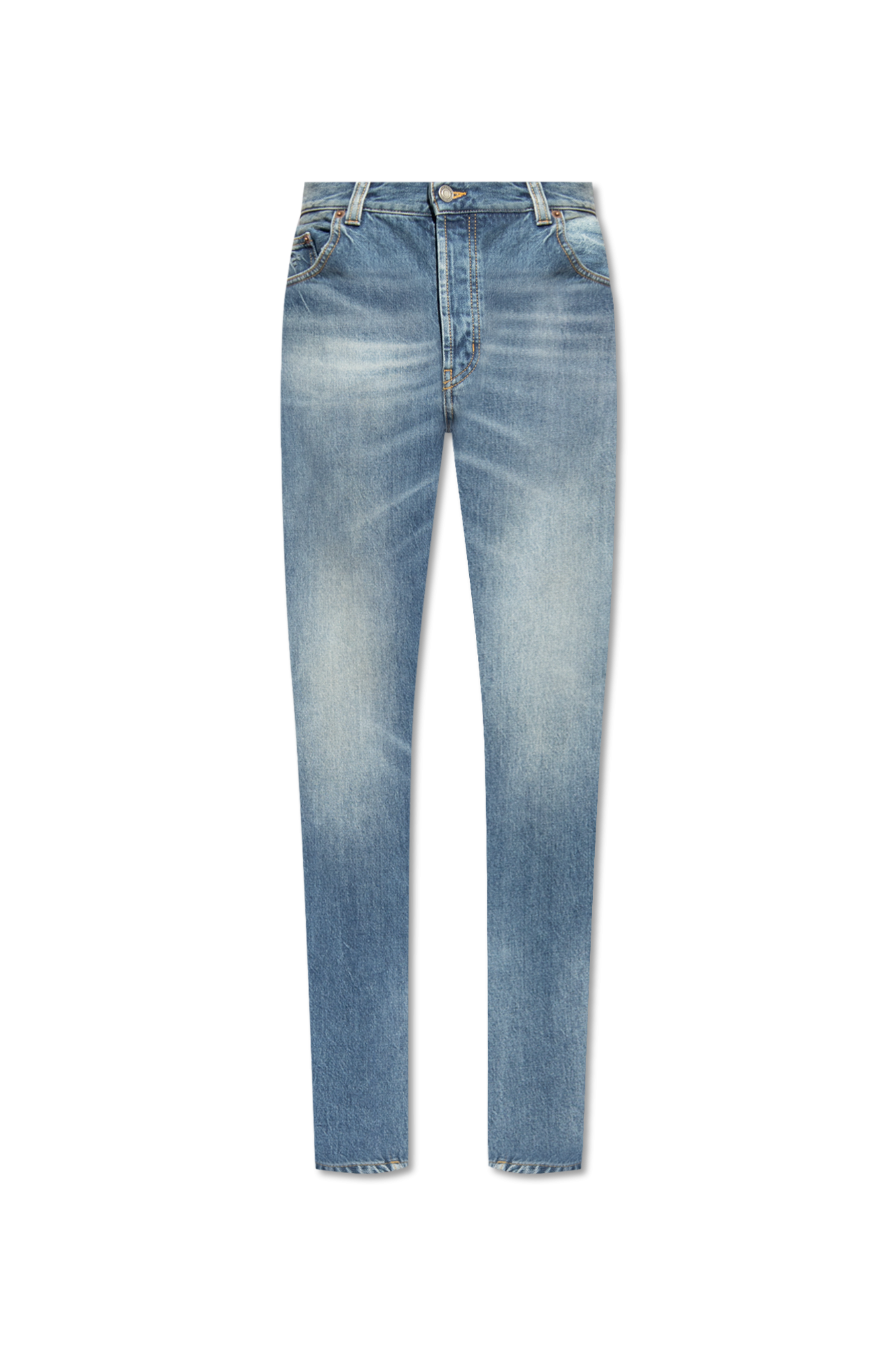 Saint Laurent Jeansy Z Lekko Zwężanymi Nogawkami, Mężczyźni, Niebieski