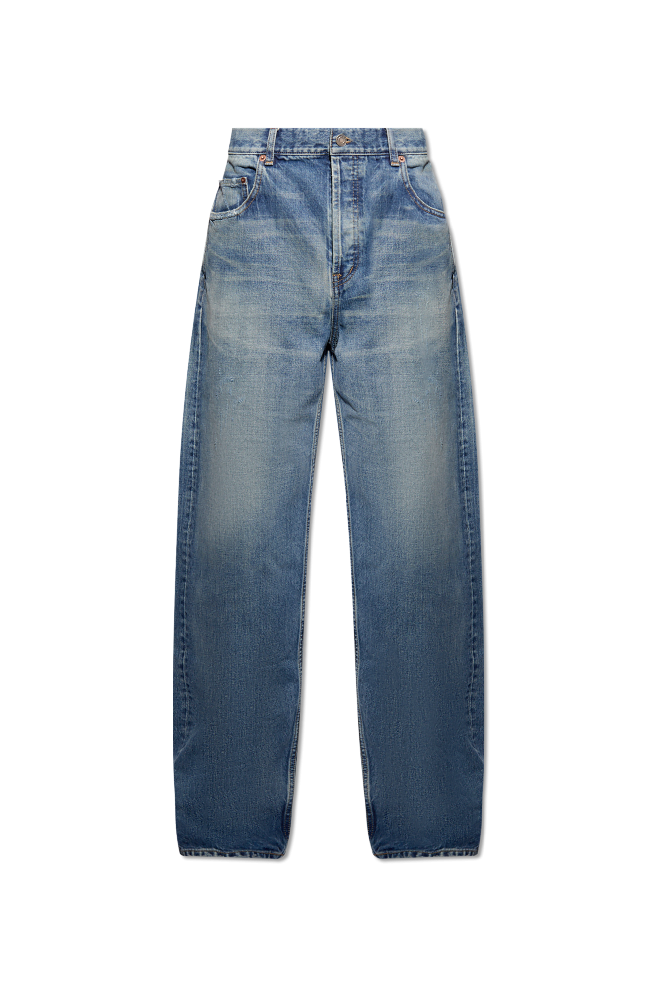 Saint Laurent Jeansy Z Prostymi Nogawkami, Mężczyźni, Niebieski