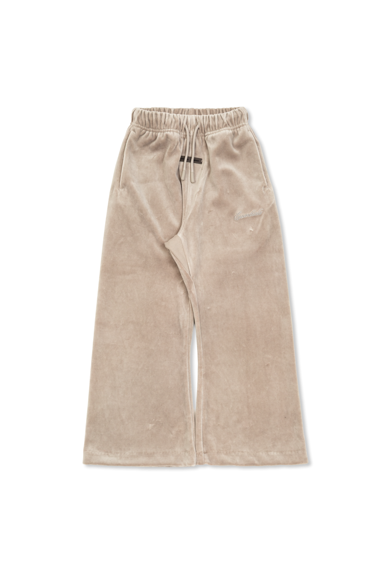 Fear Of God Essentials Kids Aksamitne Spodnie Z Prostymi Nogawkami, Unisex, Szary