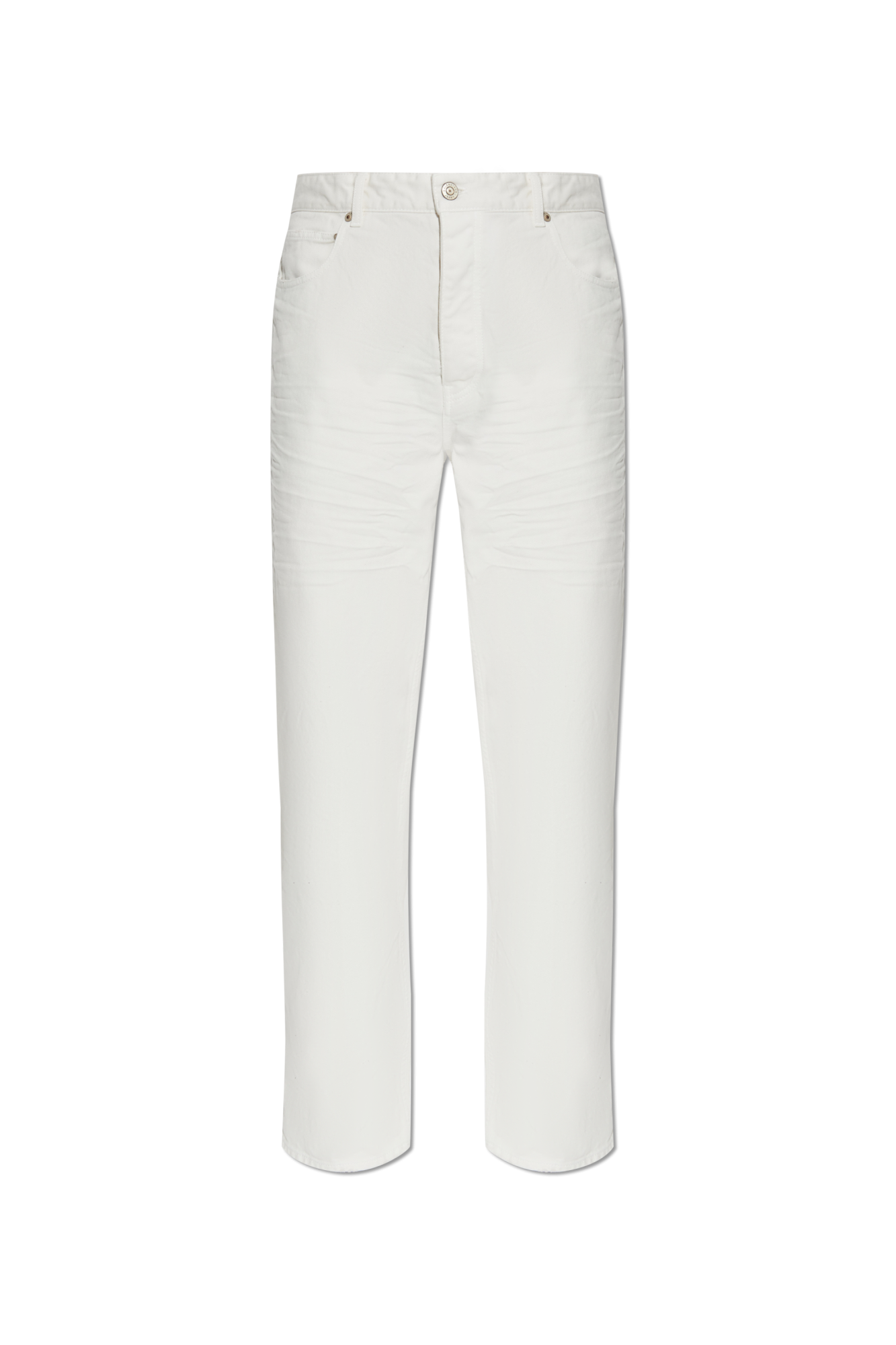 Balenciaga Jeansy Z Logo, Kobiety, Kremowy