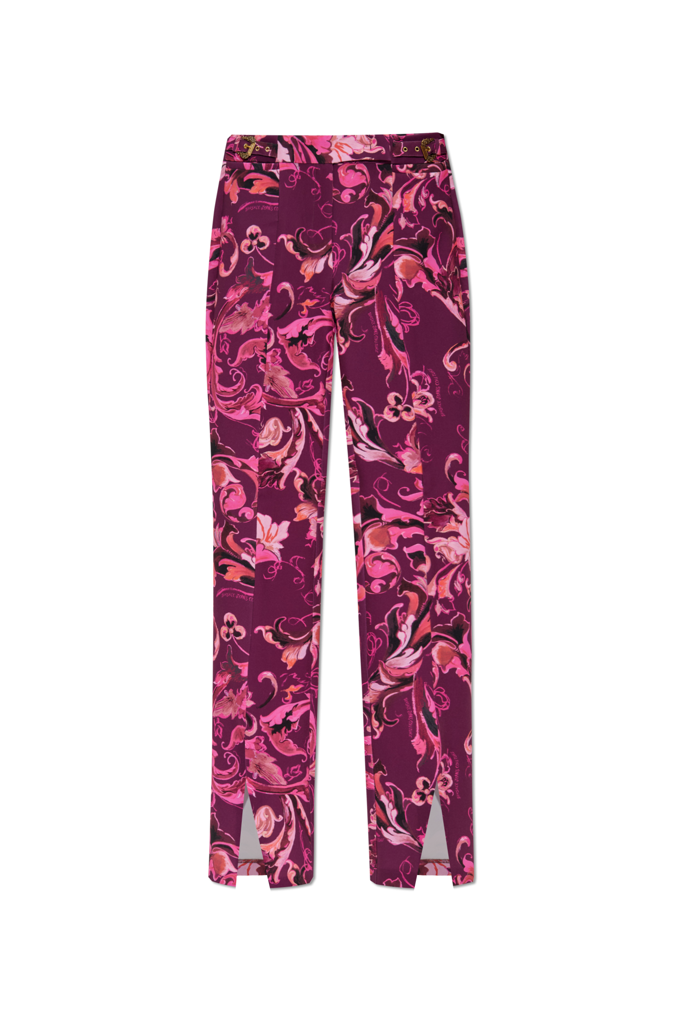 Versace Jeans Couture Spodnie Z Rozszerzanymi Nogawkami Z Rozcięciem, Kobiety, Różowy