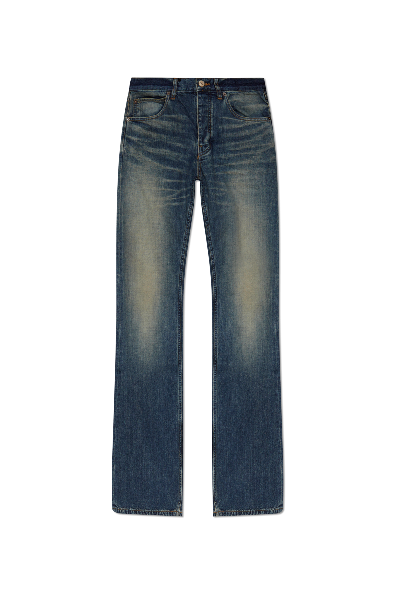 Balenciaga Jeansy Z Efektem `vintage`, Kobiety, Niebieski